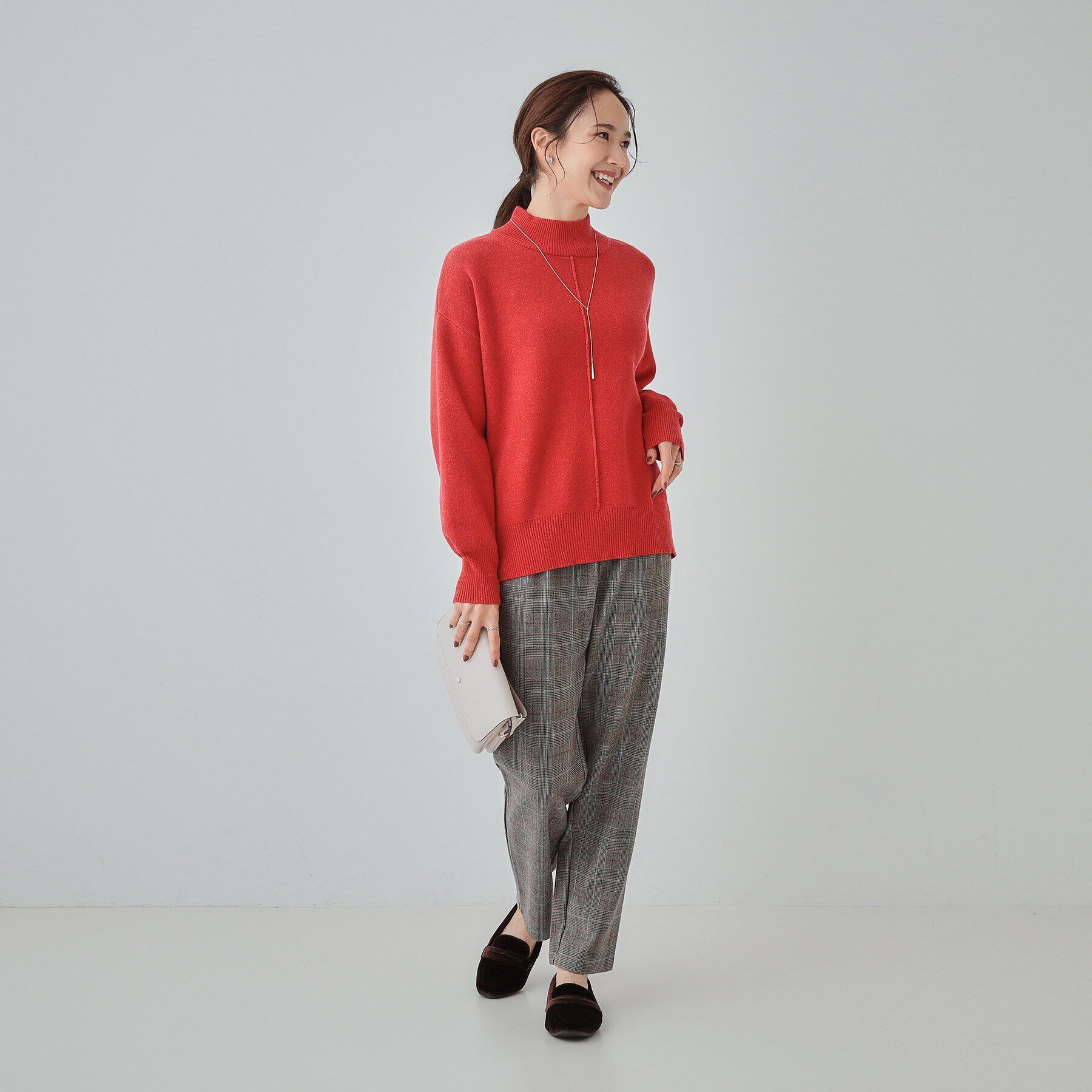 SHOO･LA･RUE「【洗える/ちくちくしにくい/静電気軽減】スウェットライク ハイネックニット」|ニット・セーター|