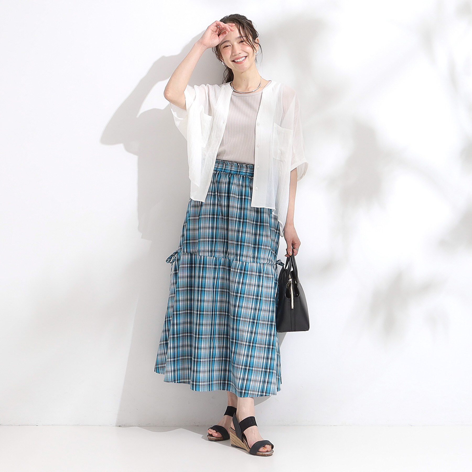 SHOO･LA･RUE「程よいシアー感 ポケットドルマン5分袖シャツ」|シャツ・ブラウス|