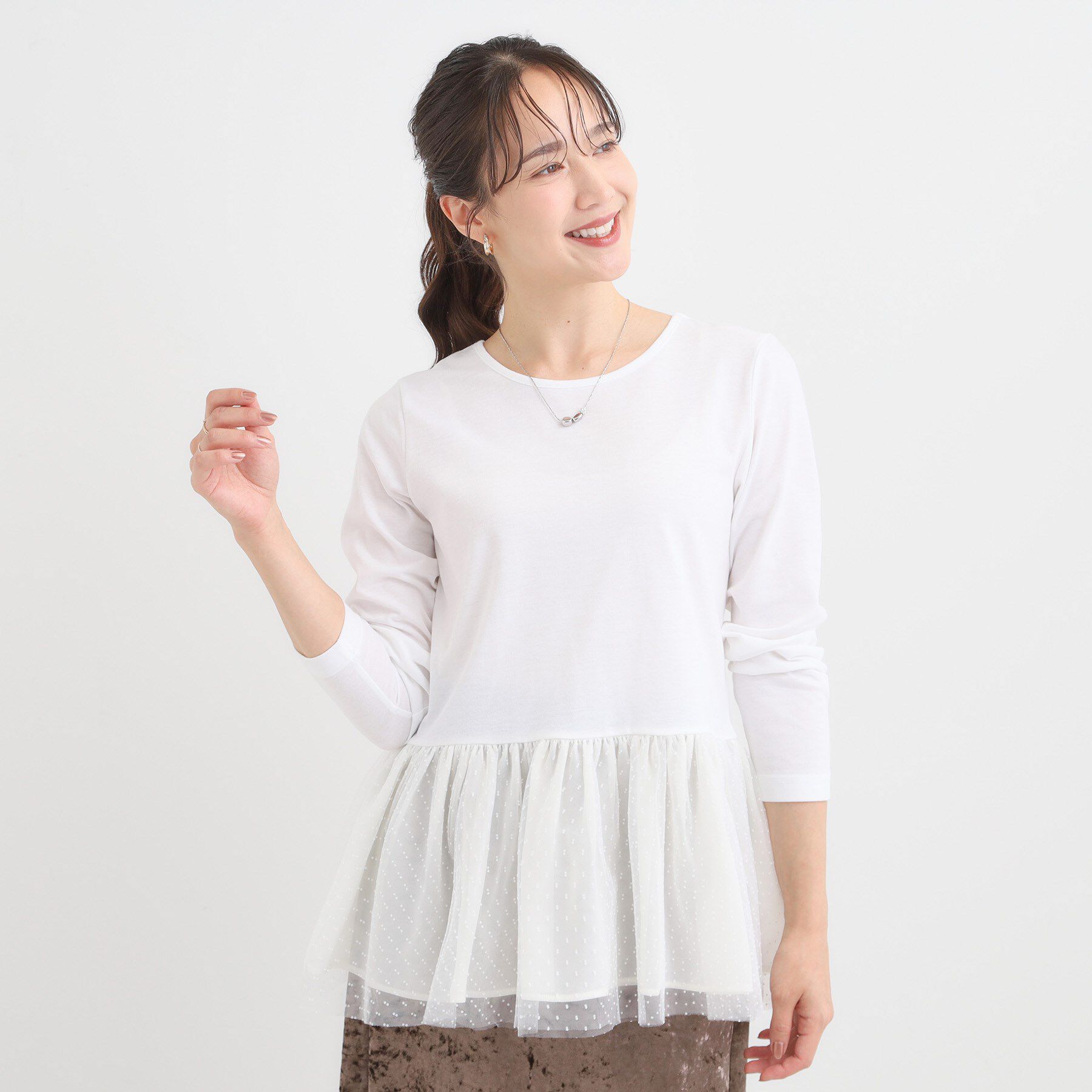 SHOO･LA･RUE「裾フリルレイヤードトップス」|Tシャツ・カットソー|