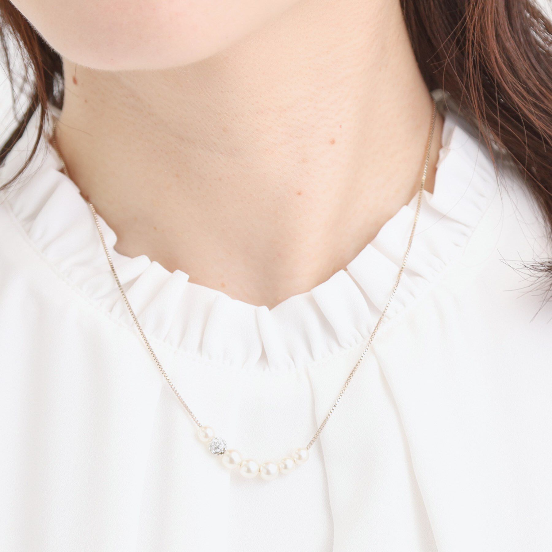 SHOO･LA･RUE「【セレモニー/2本セット】3WAYで楽しめる フェイクパール付きネックレス」|ネックレス|