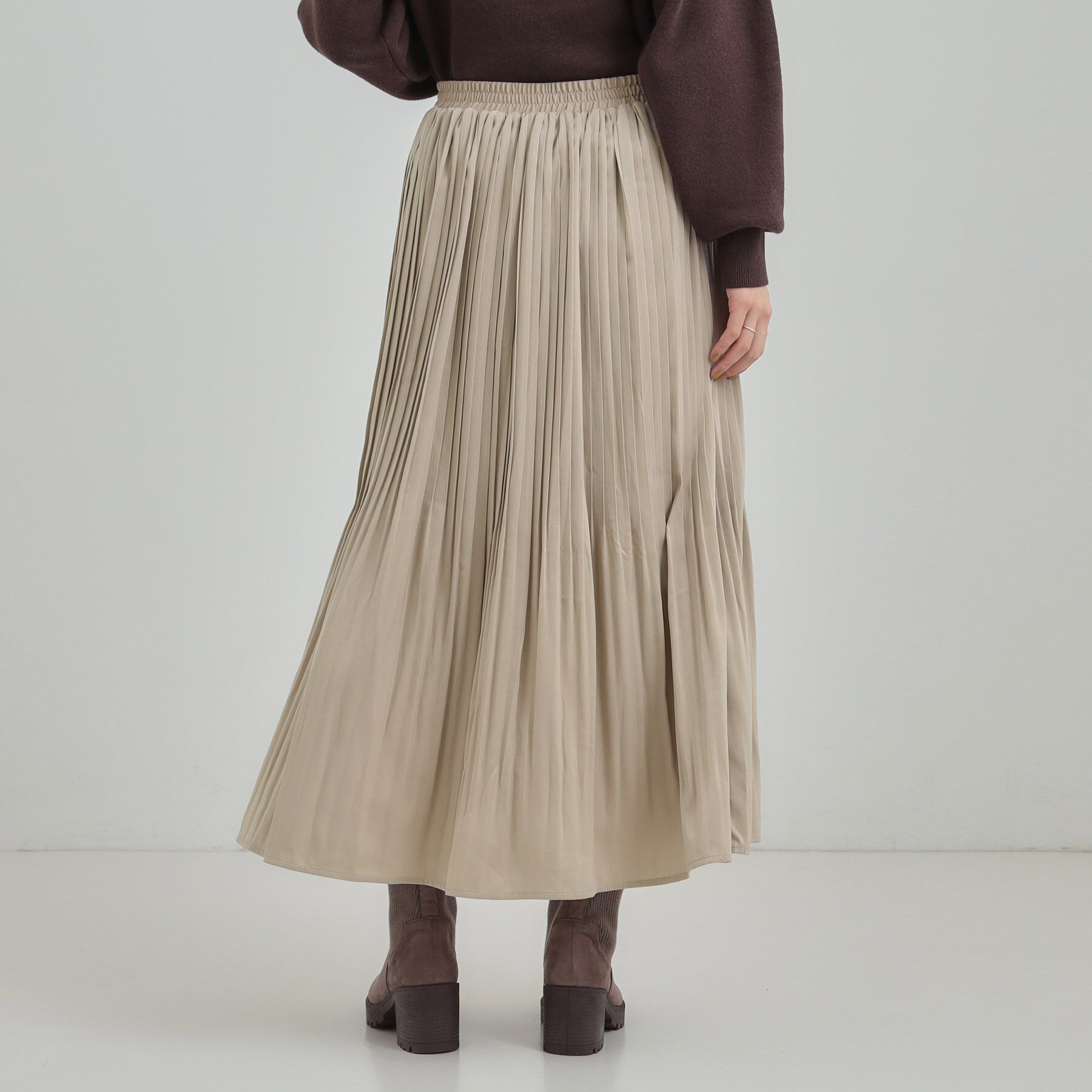 SHOO･LA･RUE「【着丈選べる/あったか】裏に秘密 プリーツスカート」|スカート|