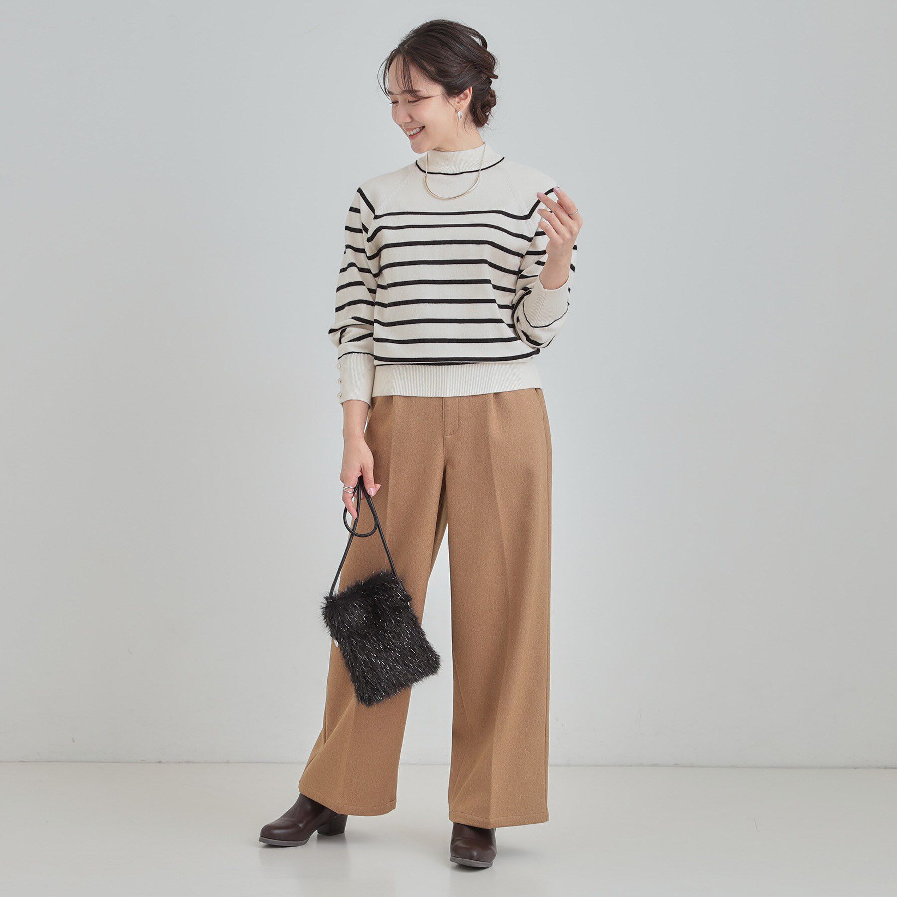 SHOO･LA･RUE「【洗濯機可/吸湿発熱】チクチクしにくいもちもちハイネックニット」|ニット・セーター|