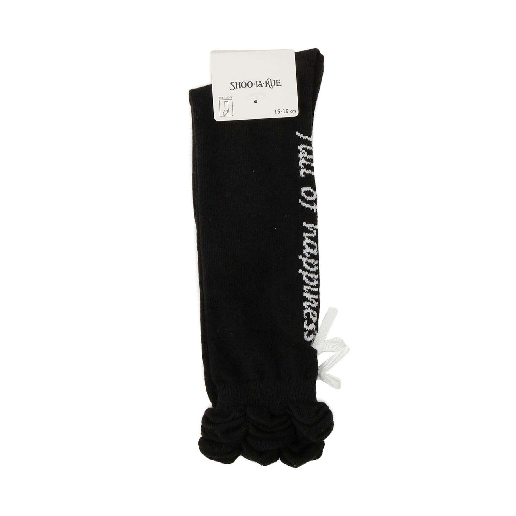 SHOO･LA･RUE「バックリボンロゴハイソックス」|ソックス|ブラック(019)