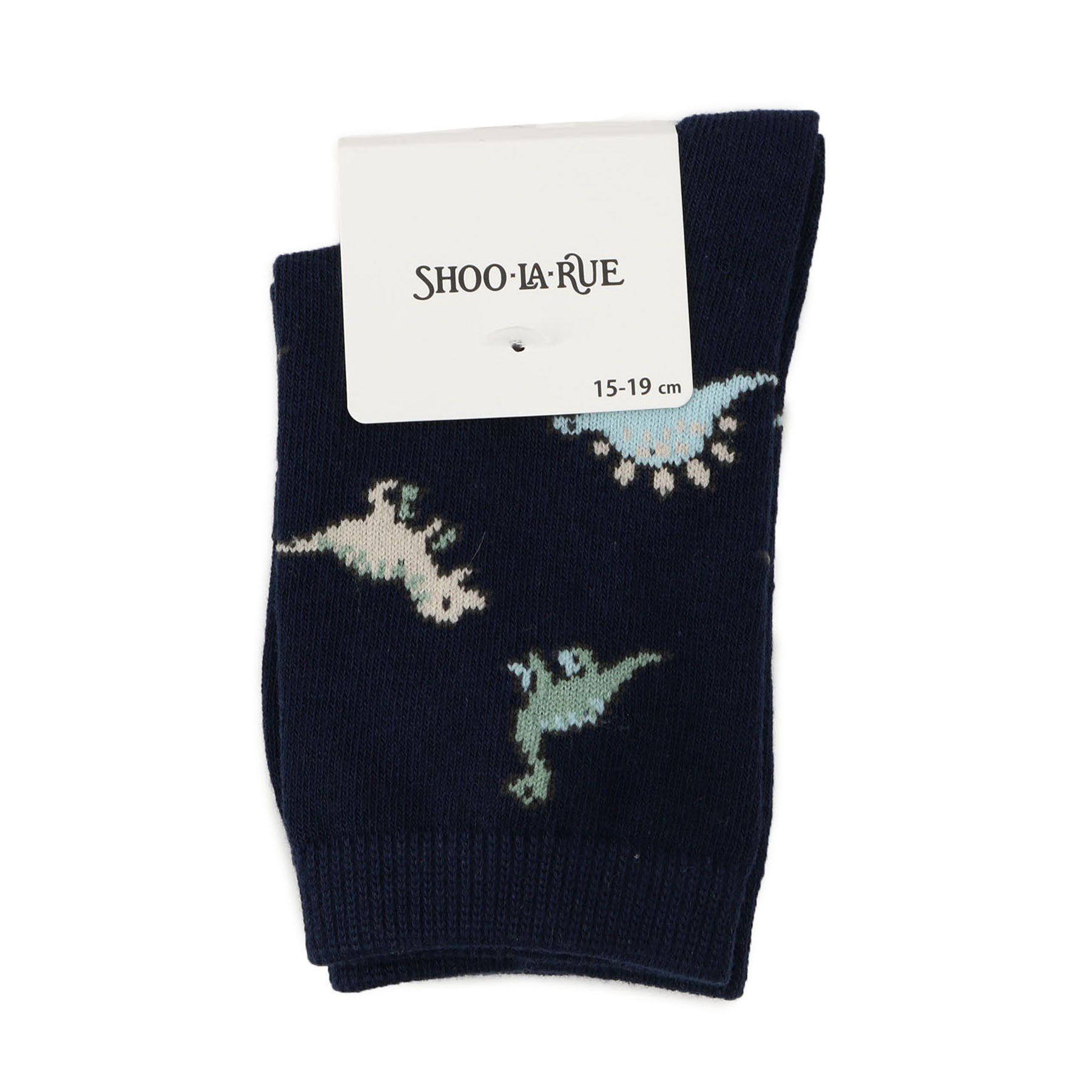 SHOO･LA･RUE「恐竜総柄クルー丈ソックス」|ソックス|ネイビー(094)