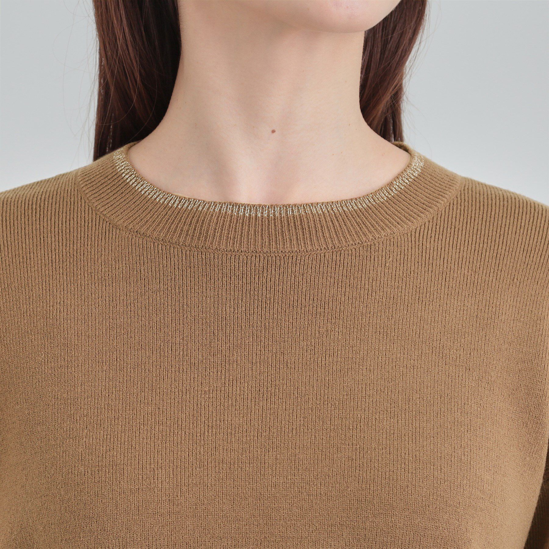 SHOO･LA･RUE「【洗濯機可/セットアップ可/毛玉になりにくい】さりげないラメ使いで差をつける クルーネックニット」|ニット・セーター|