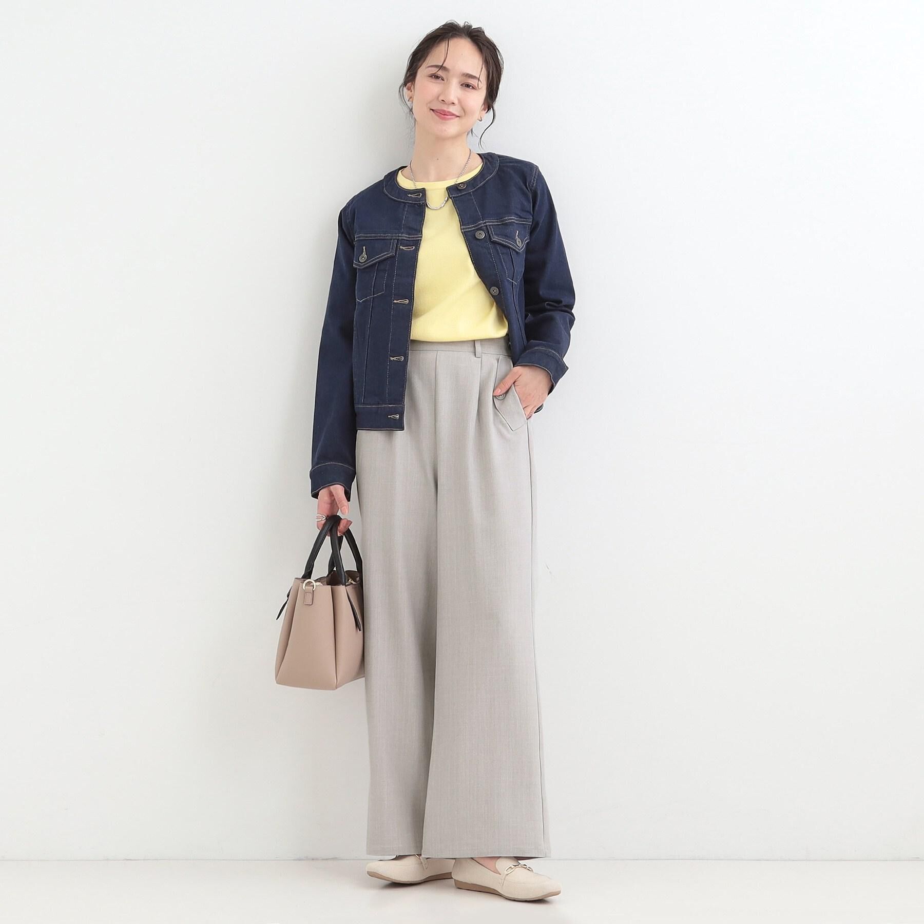 SHOO･LA･RUE「【SHOO・LA・RUE DENIM/S-LL/高レビュー】大人のための ノーカラーデニムジャケット」|デニムジャケット|