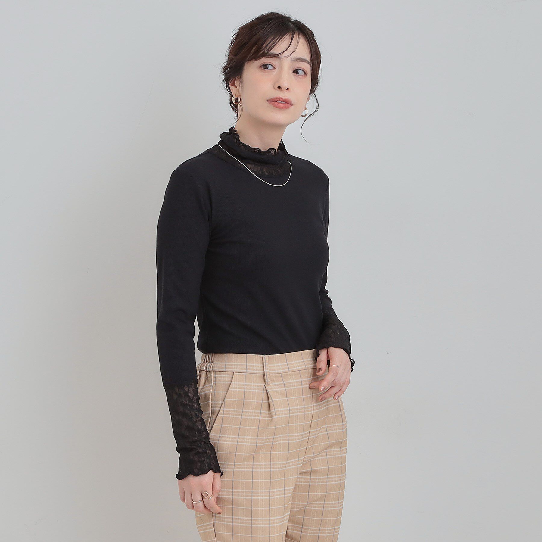 SHOO･LA･RUE「【洗濯機可】レイヤードスタイルに レース切り替えインナー」|Tシャツ・カットソー|