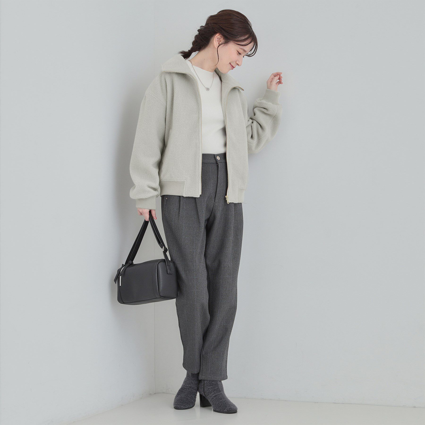 SHOO･LA･RUE「【S-LL】軽くてふんわりあたたかい スライバージャケット」|ブルゾン・スタジャン|