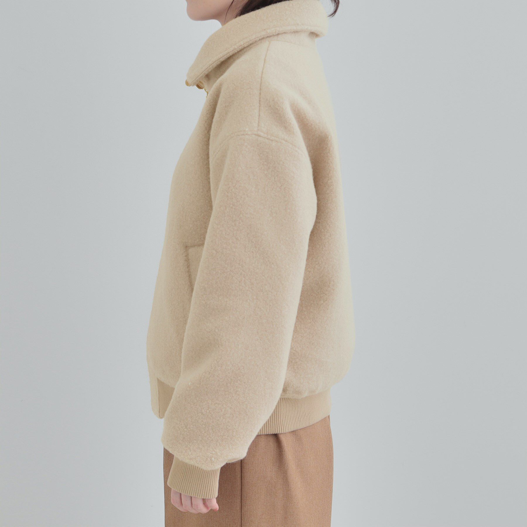 SHOO･LA･RUE「【S-LL】軽くてふんわりあたたかい スライバージャケット」|ブルゾン・スタジャン|