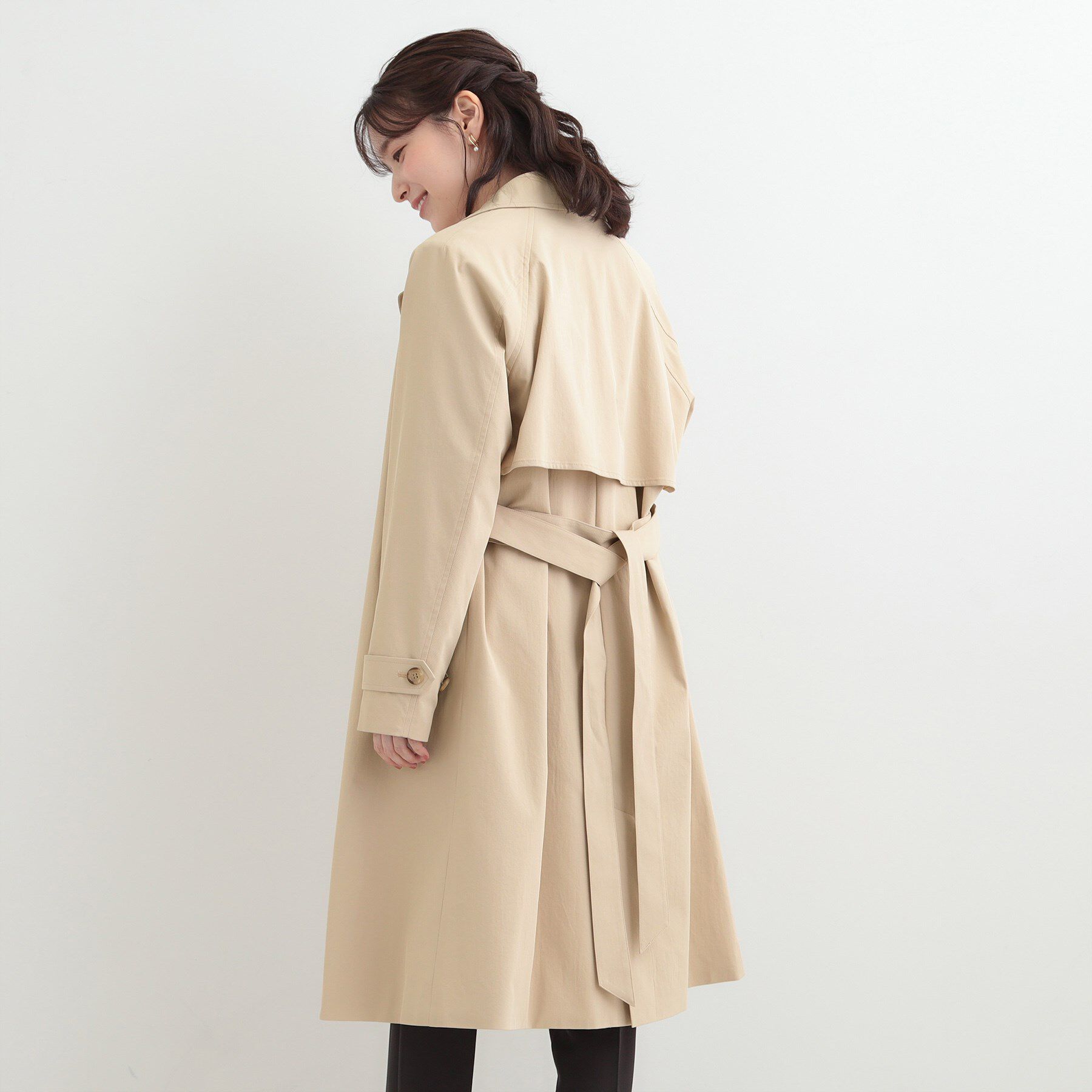 SHOO･LA･RUE「【S-LL/撥水】通勤やお出かけにも活躍 ロングトレンチコート」|トレンチコート|