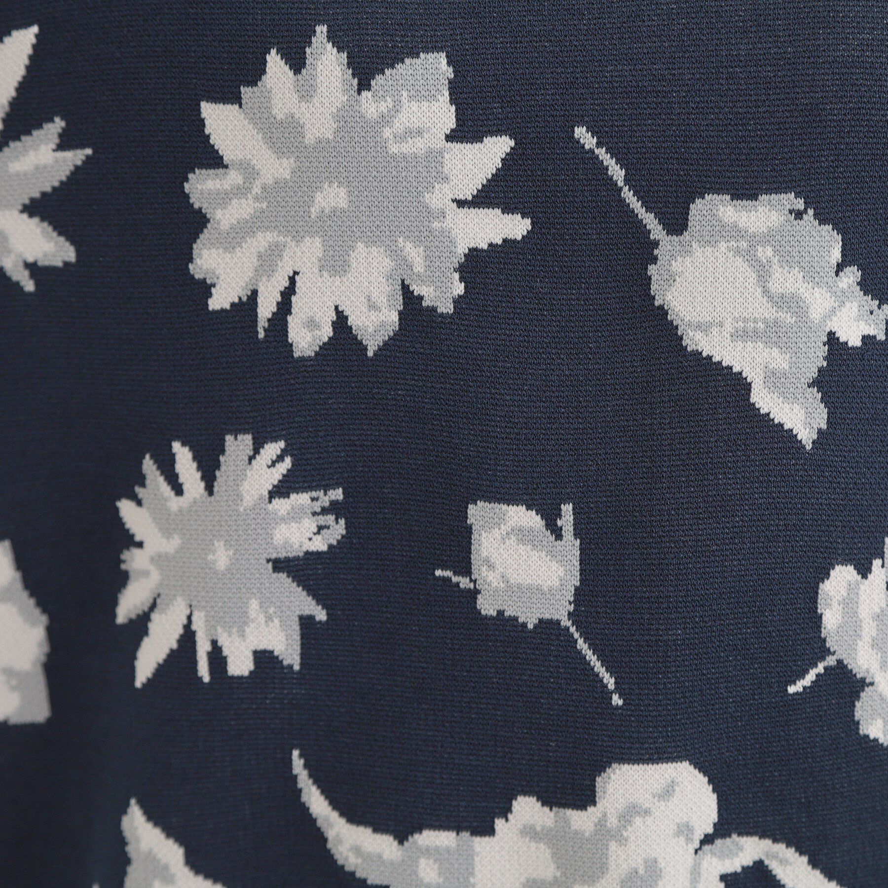 SHOO･LA･RUE「【洗濯機可/S-LL】ゆるシルエット フラワー柄スポンディッシュニット」|ニット・セーター|