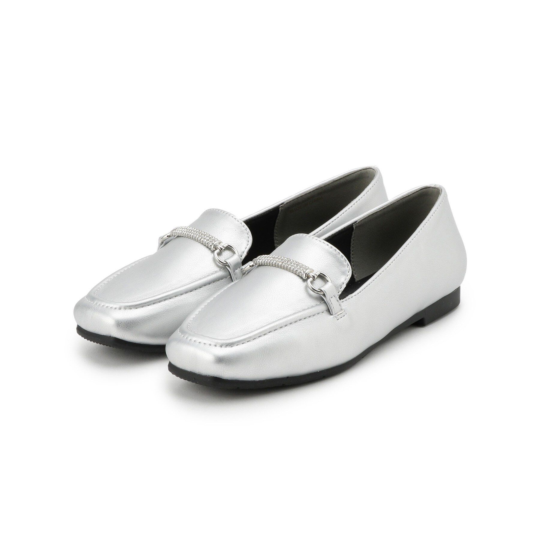 SHOO･LA･RUE「【消臭】キラキラ ビットローファー」|パンプス|シルバー(006)