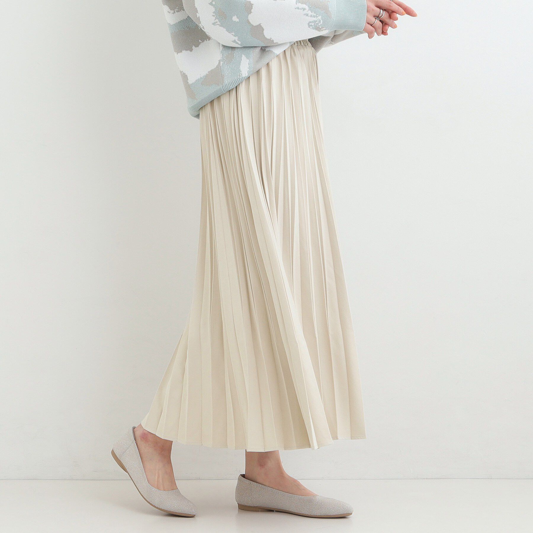 SHOO･LA･RUE「【洗濯機可/S-LL】きれいめにもカジュアルにも スエードライク プリーツスカート」|スカート|