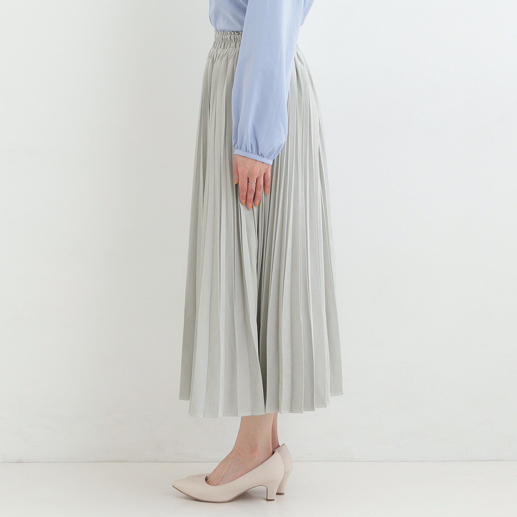 SHOO･LA･RUE「【洗濯機可/S-LL】きれいめにもカジュアルにも スエードライク プリーツスカート」|スカート|