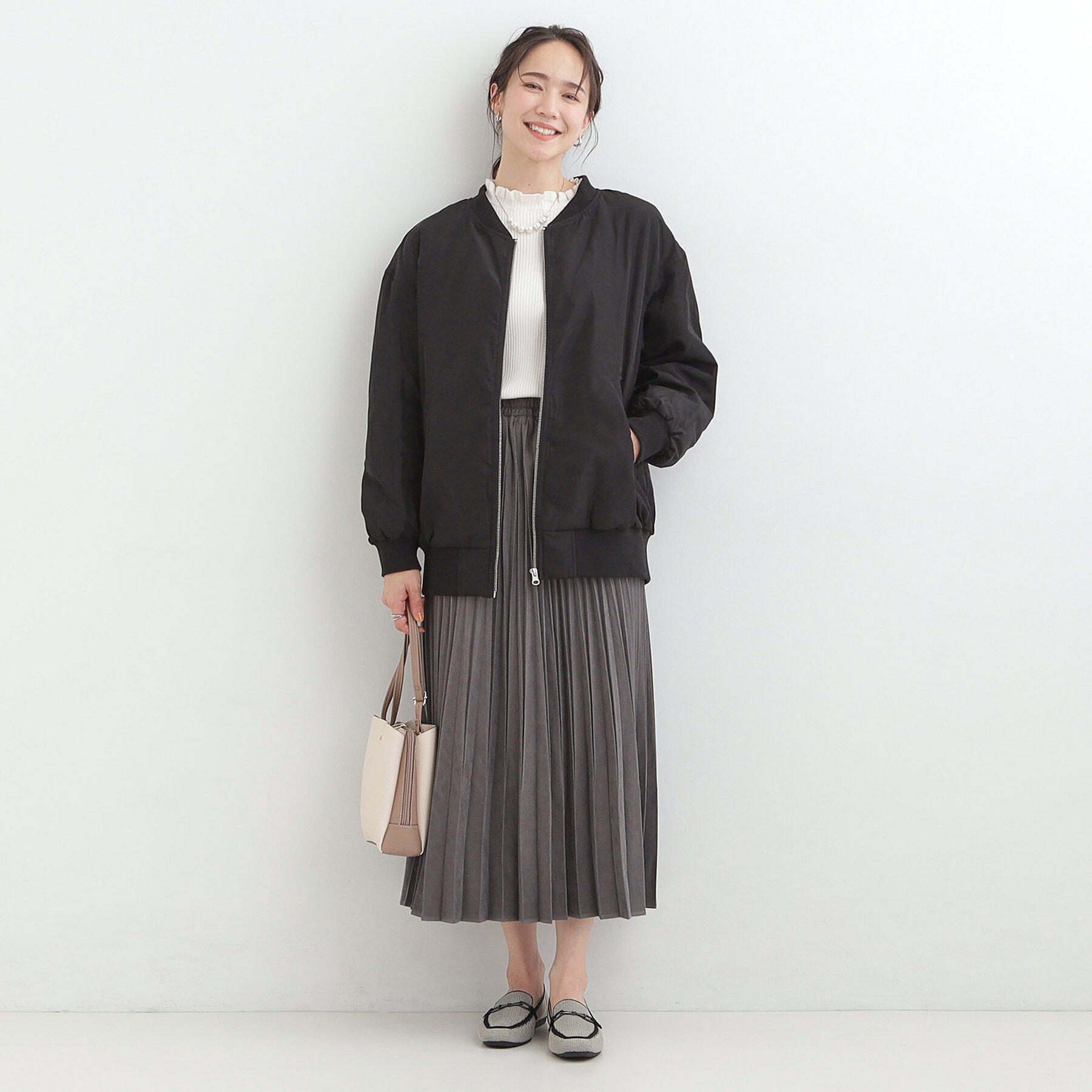 SHOO･LA･RUE「【S-LL】大人も取り入れやすい BIGシルエット MA－1ブルゾン」|ブルゾン・スタジャン|