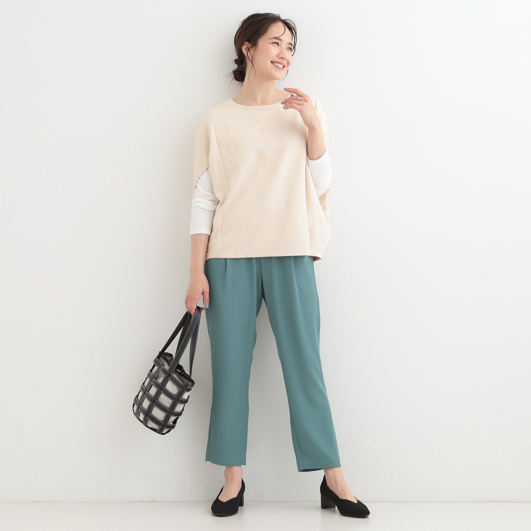 SHOO･LA･RUE「【体型カバー/2点セット】ポンチョ風 スエードライクトップス+ロンT」|その他|