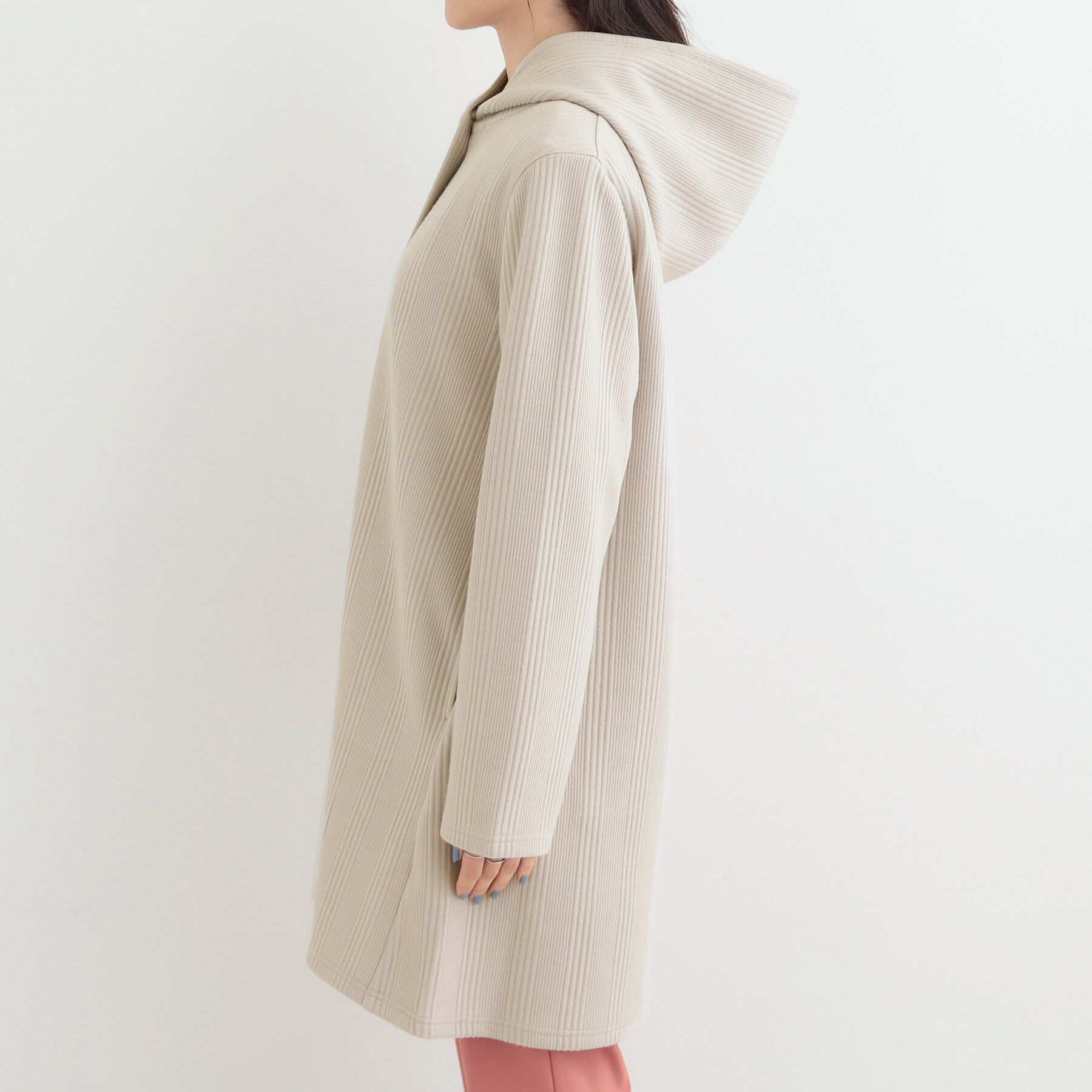 SHOO･LA･RUE「【洗濯機可/S-LL】体型をカバーしながらスマートに魅せる。ストライプジャカード コーディガン」|その他|