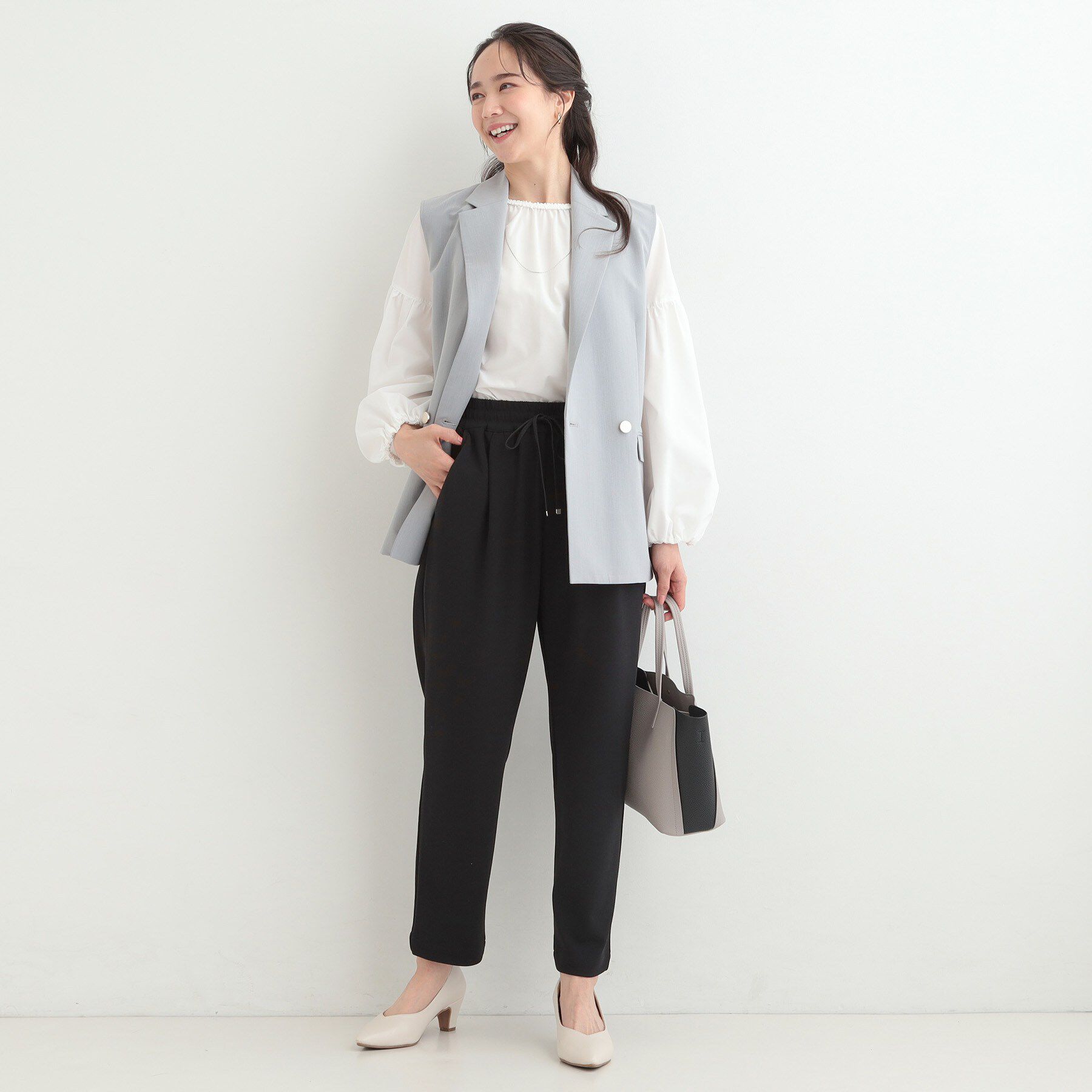 SHOO･LA･RUE「【SS-LL/洗濯後しわになりにくい】スマートに見えるイージーテーパードパンツ」|その他|