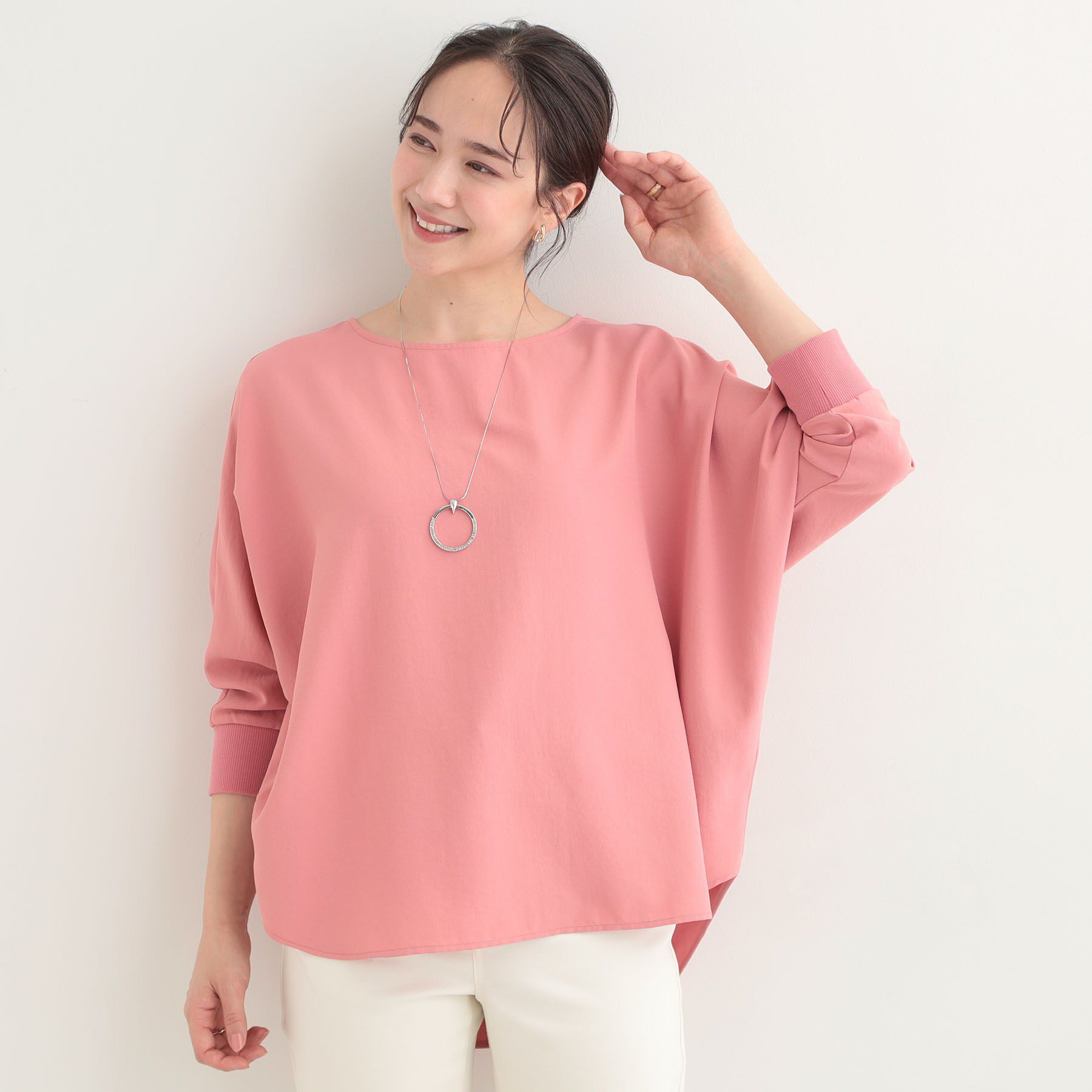 SHOO･LA･RUE「【着丈選べる/体型カバー/洗濯機可】さらさらとろん ドルマンブラウス」|シャツ・ブラウス|