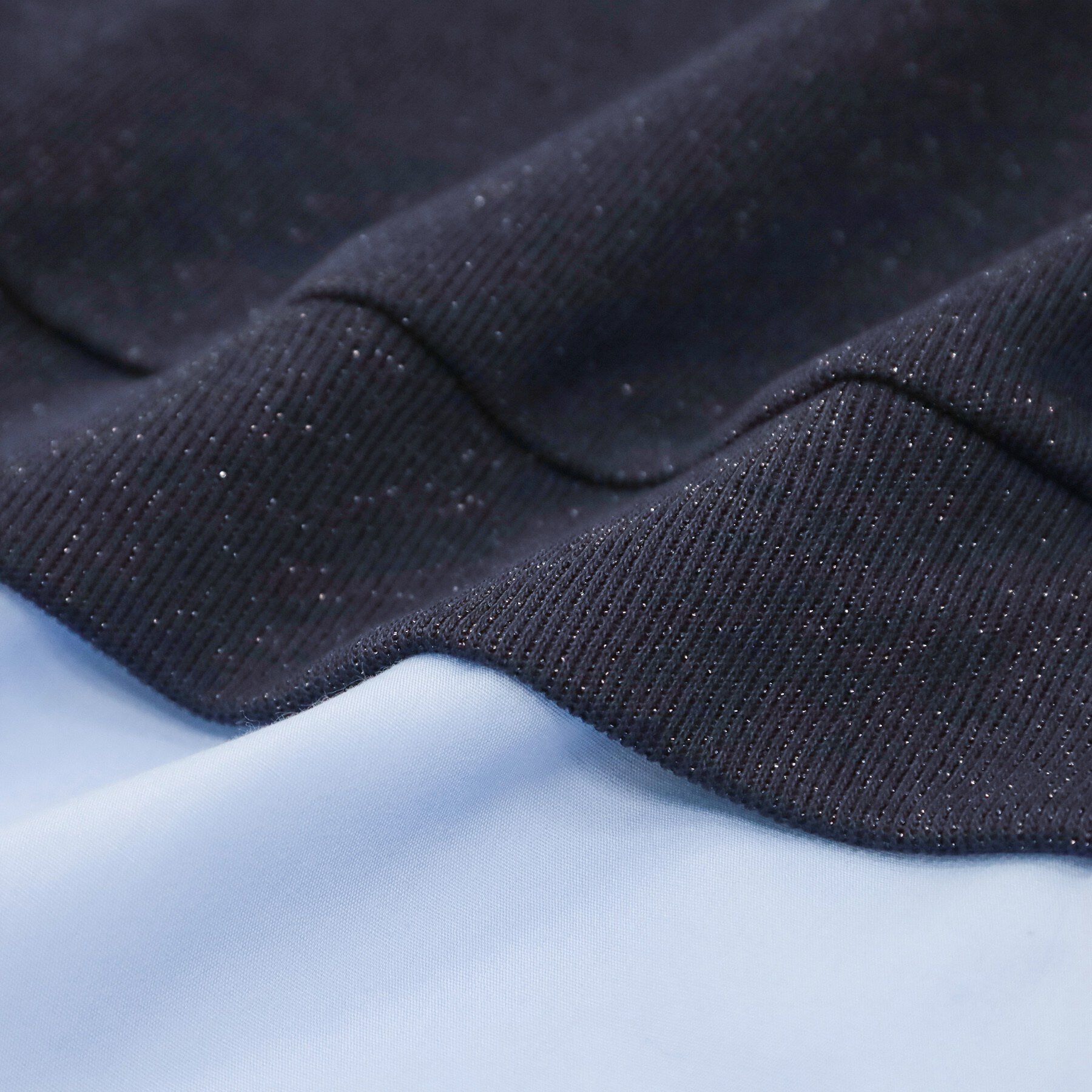 SHOO･LA･RUE「【洗濯機可】1枚でサマ見え ラメニットソー レイヤード風トップス」|Tシャツ・カットソー|