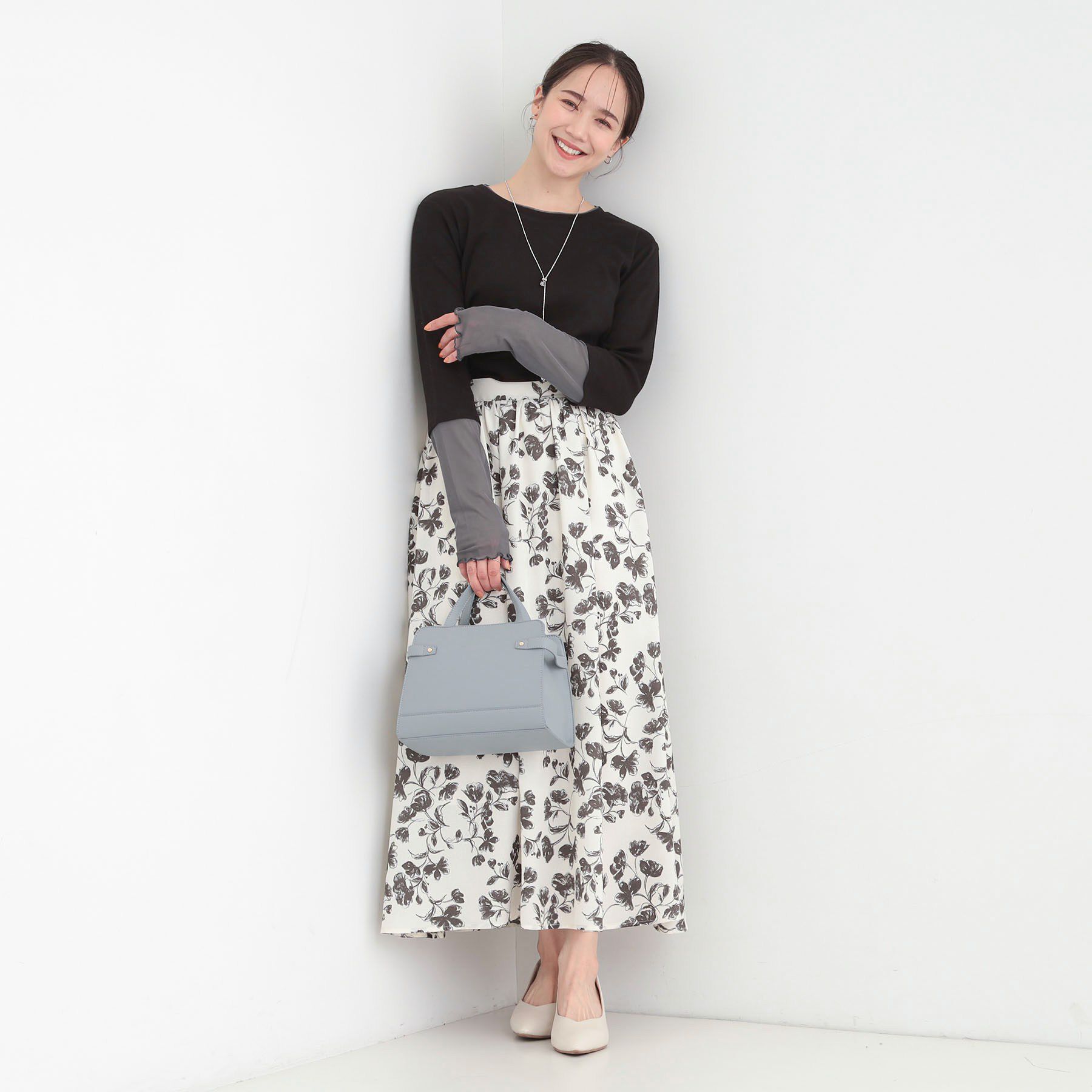 SHOO･LA･RUE「【S-LL】レイヤードスタイルに チュール切替ロンT」|Tシャツ・カットソー|