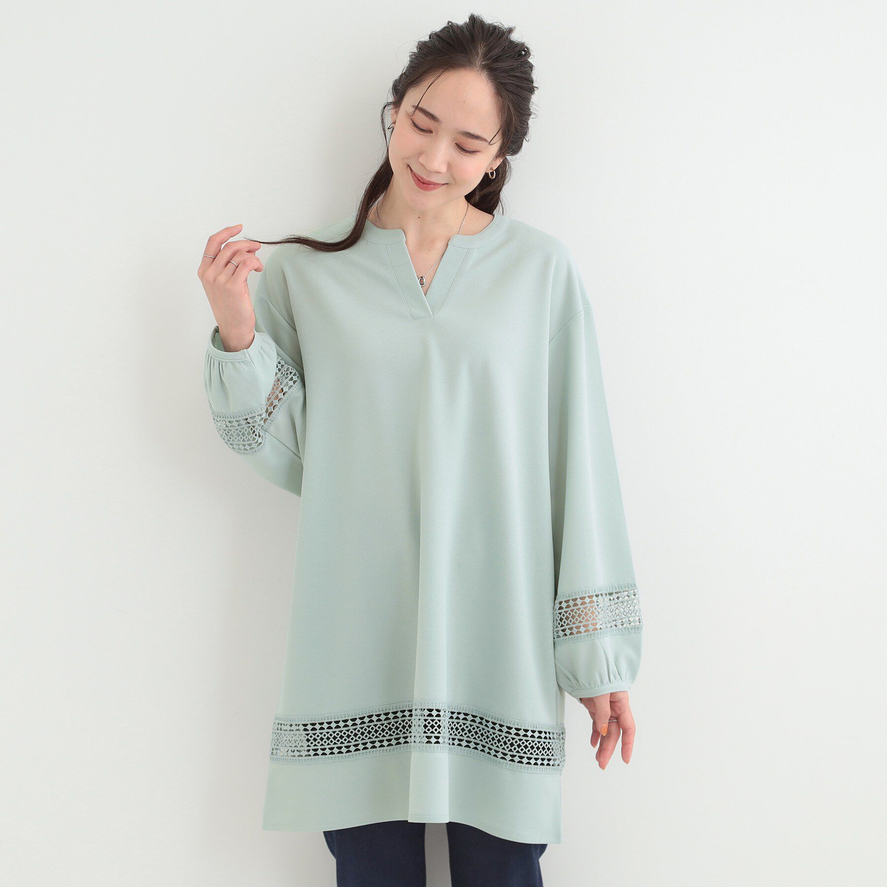 SHOO･LA･RUE「レース切り替えチュニックワンピース」|チュニック|