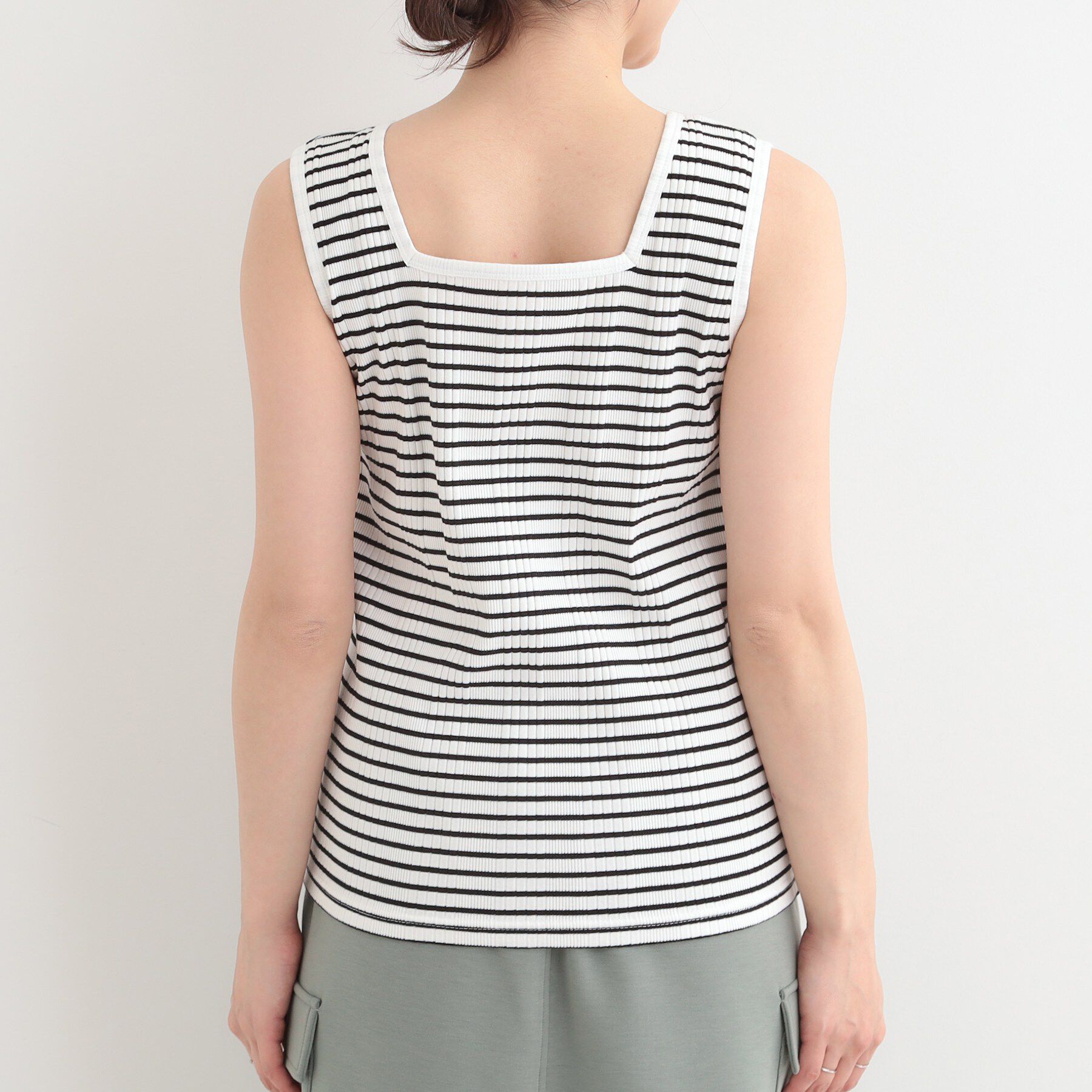 SHOO･LA･RUE「【前後2WAY/洗濯機可/S-LL】毎日のお供に ランダムテレコタンクトップ」|キャミソール|