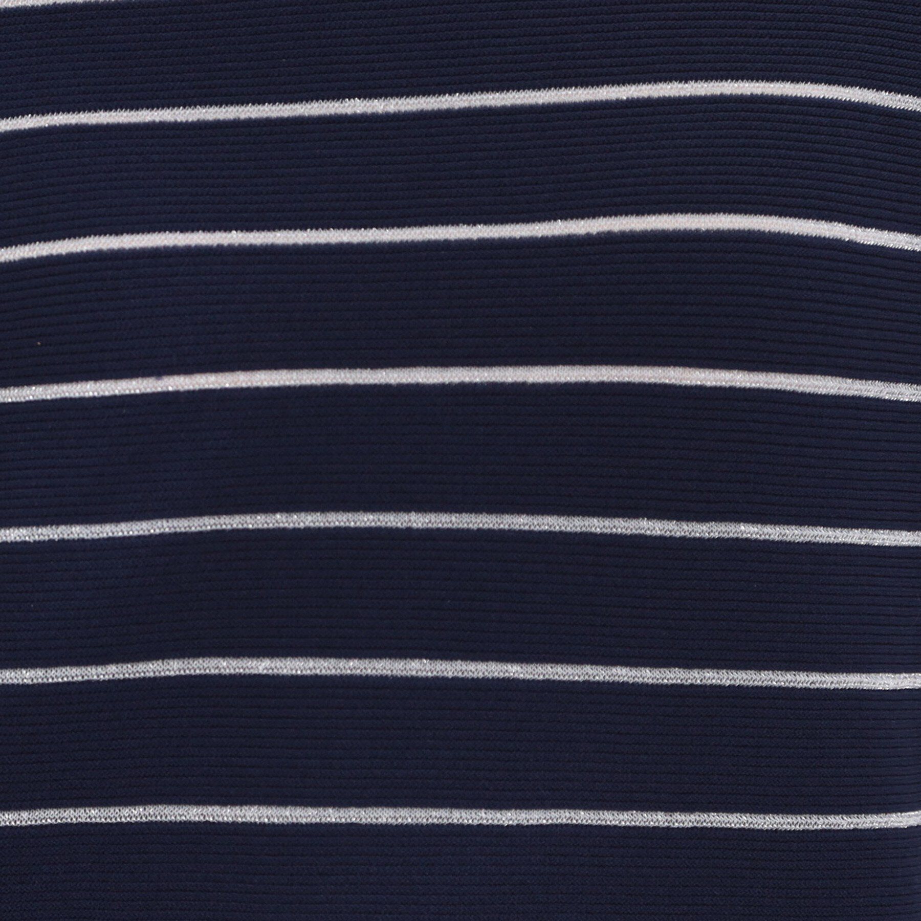 SHOO･LA･RUE「【洗濯機可/S-LL】デコルテがきれいに見えるVネックラメボーダーニット」|ニット・セーター|