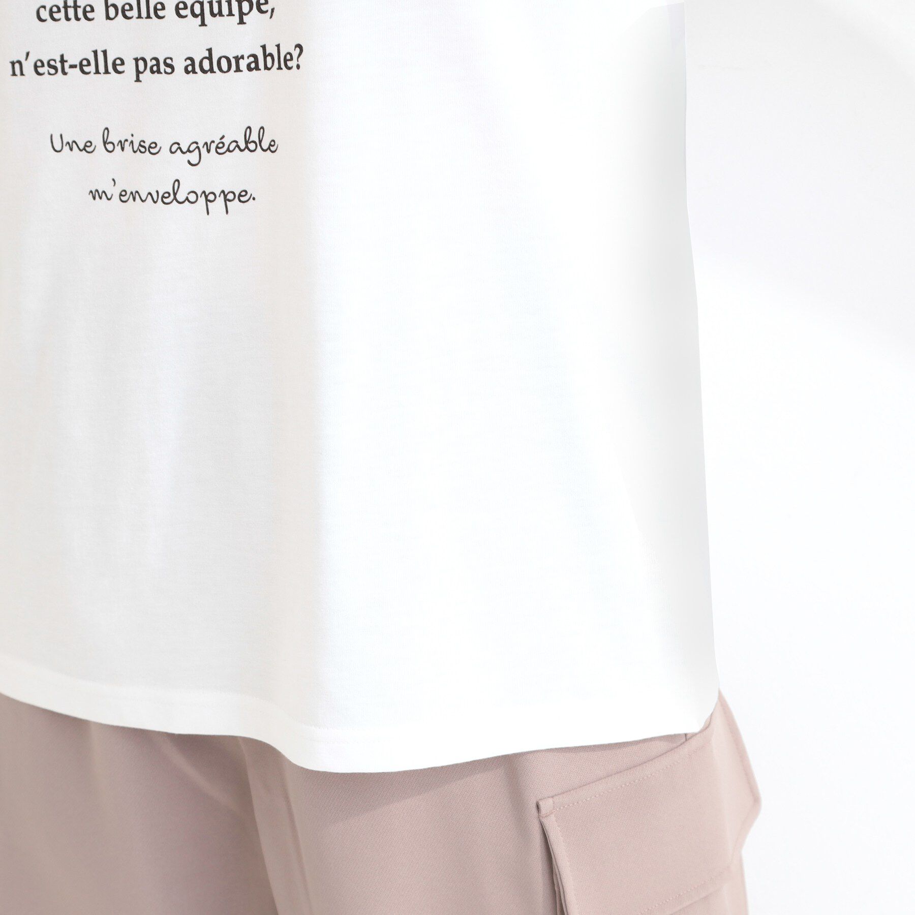 SHOO･LA･RUE「【前後2WAY/2点セット/洗濯機可/S-LL】メッシュリボンニット＆半袖ロゴT」|その他|