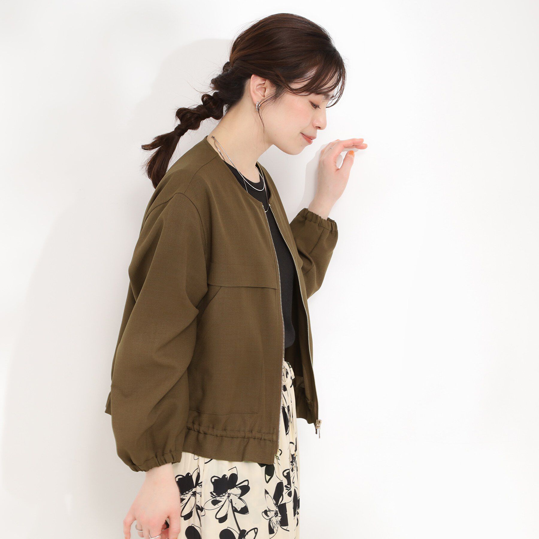 SHOO･LA･RUE「【S-LL】スタイルアップを叶える　大人のドロストブルゾン」|ブルゾン・スタジャン|