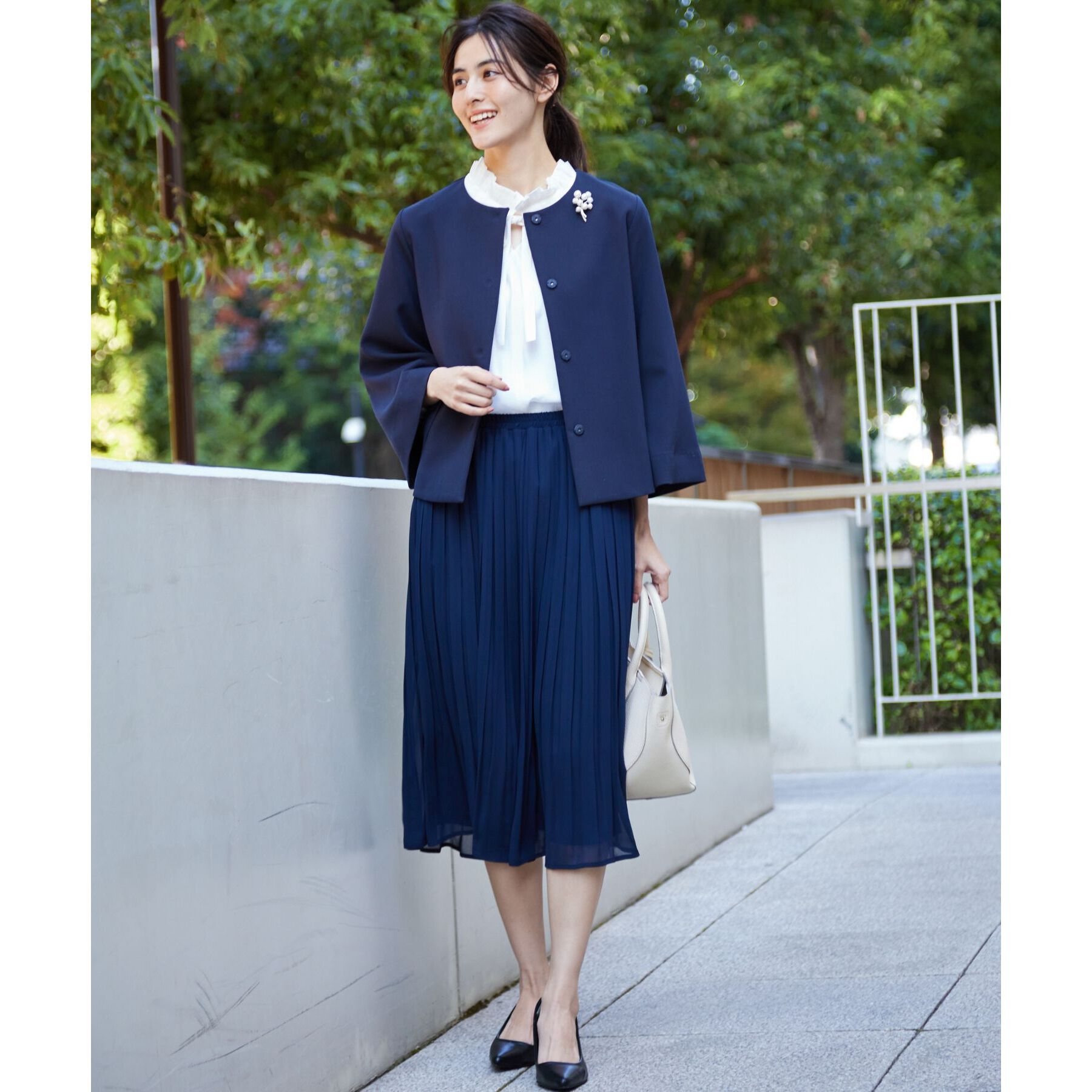 Dessin「【入卒/セレモニー/ウエストゴム/洗える】シフォンプリーツスカート」|スカート|