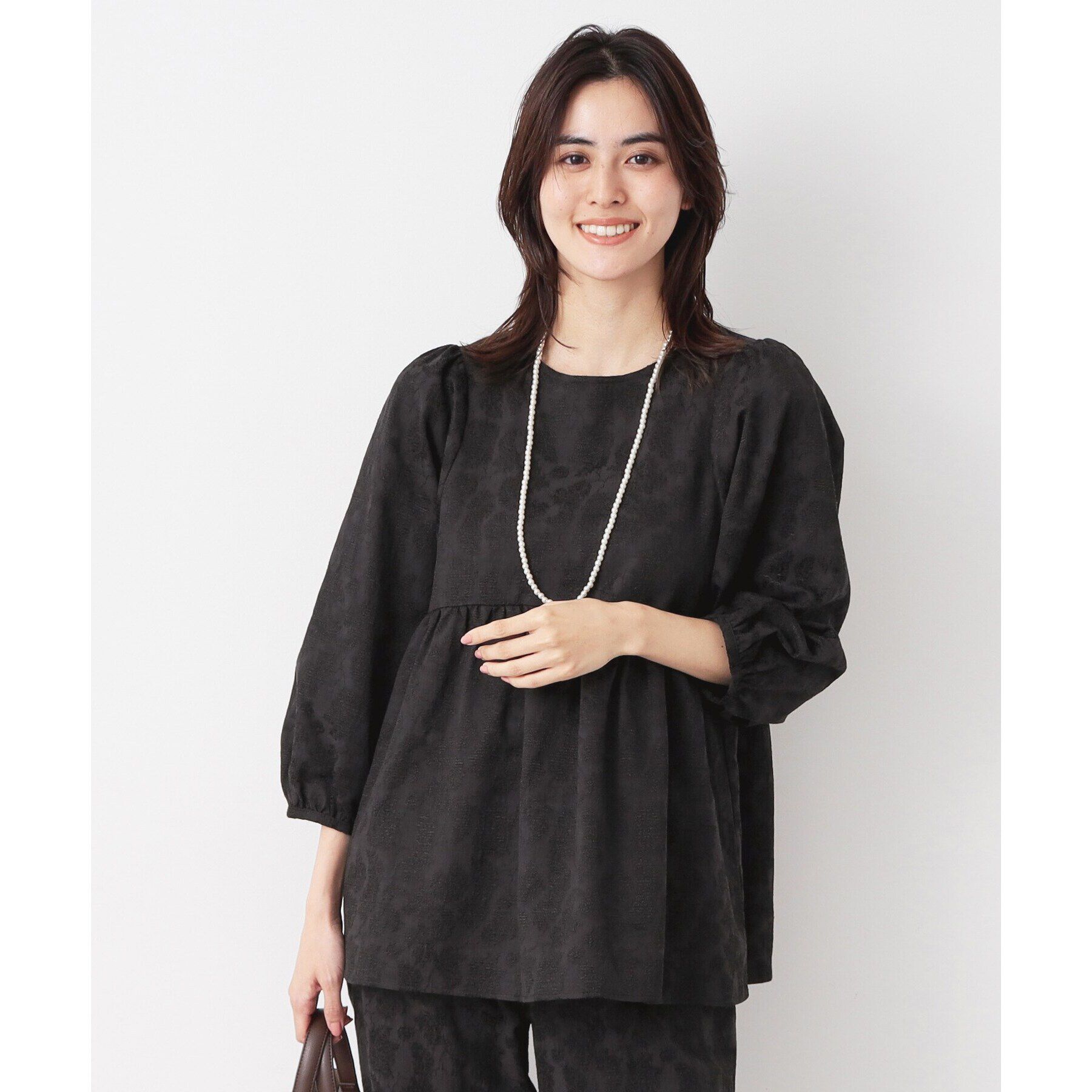 Dessin「【入卒/セレモニー/セットアップ可能/洗える】フラワージャカードブラウス」|シャツ・ブラウス|