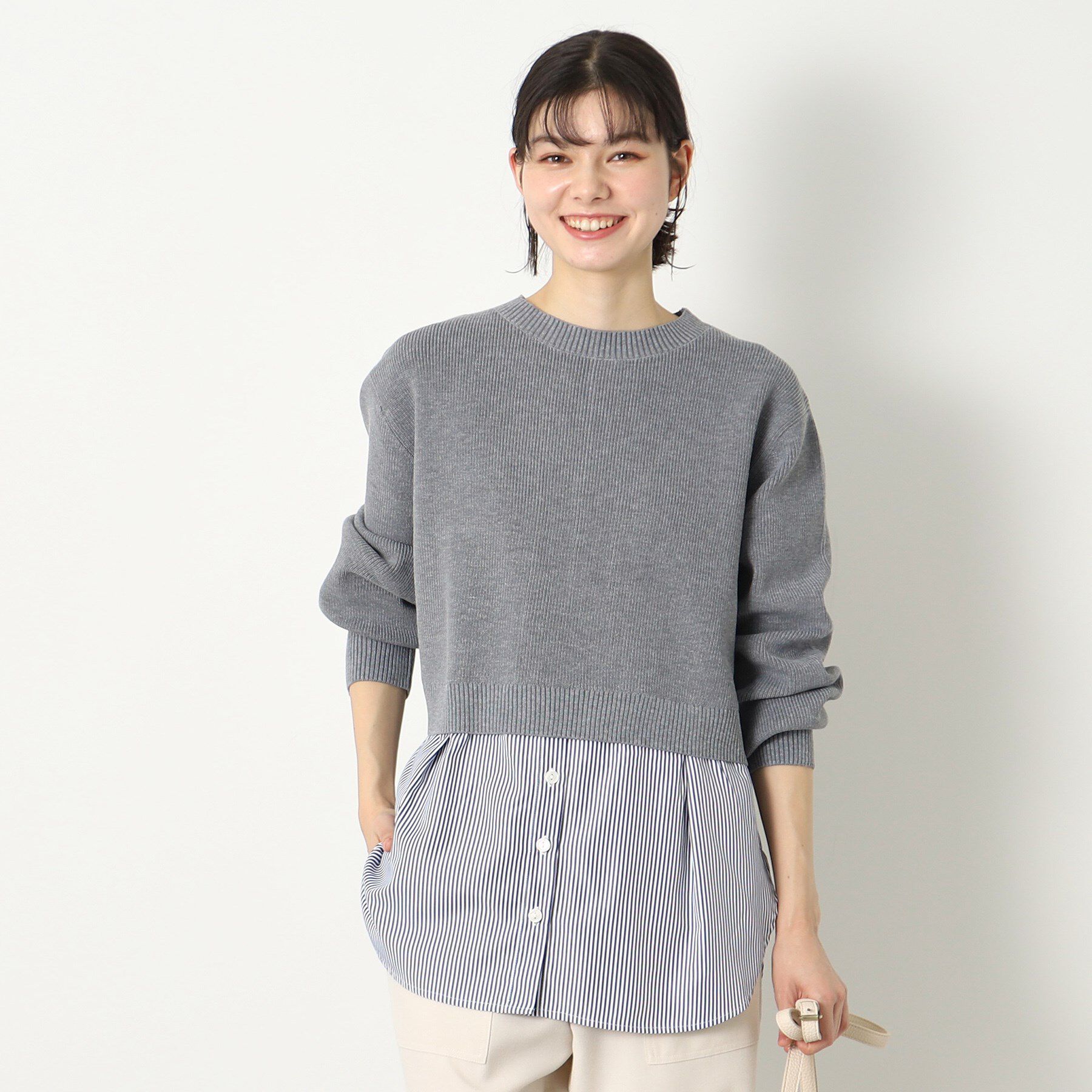 Dessin「【洗える】シャツレイヤード風ニット」|ニット・セーター|