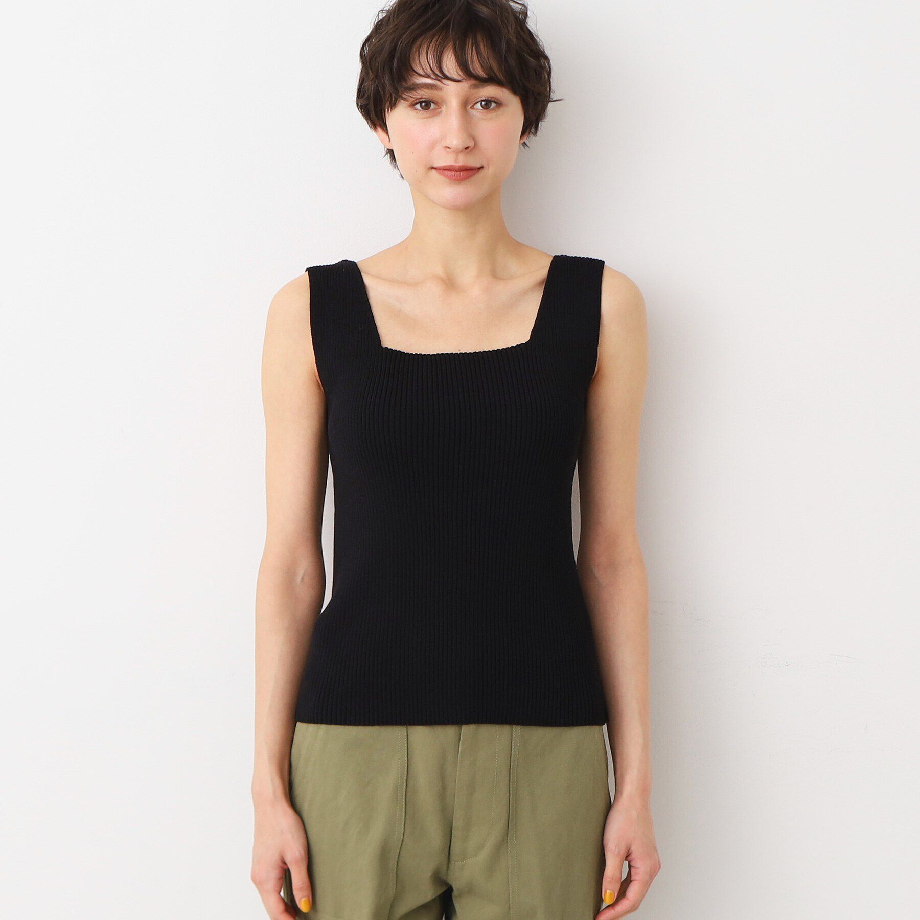 Dessin「【洗える】ニットリブタンクトップ」|キャミソール|