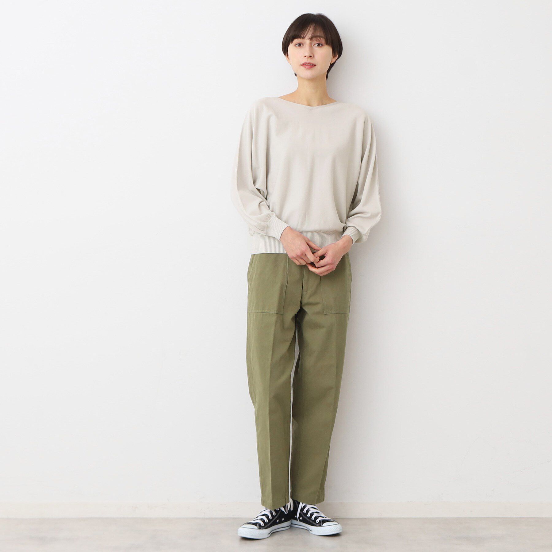 Dessin「【洗える】後ろボタンニットプルオーバー長袖（XS～L）」|ニット・セーター|