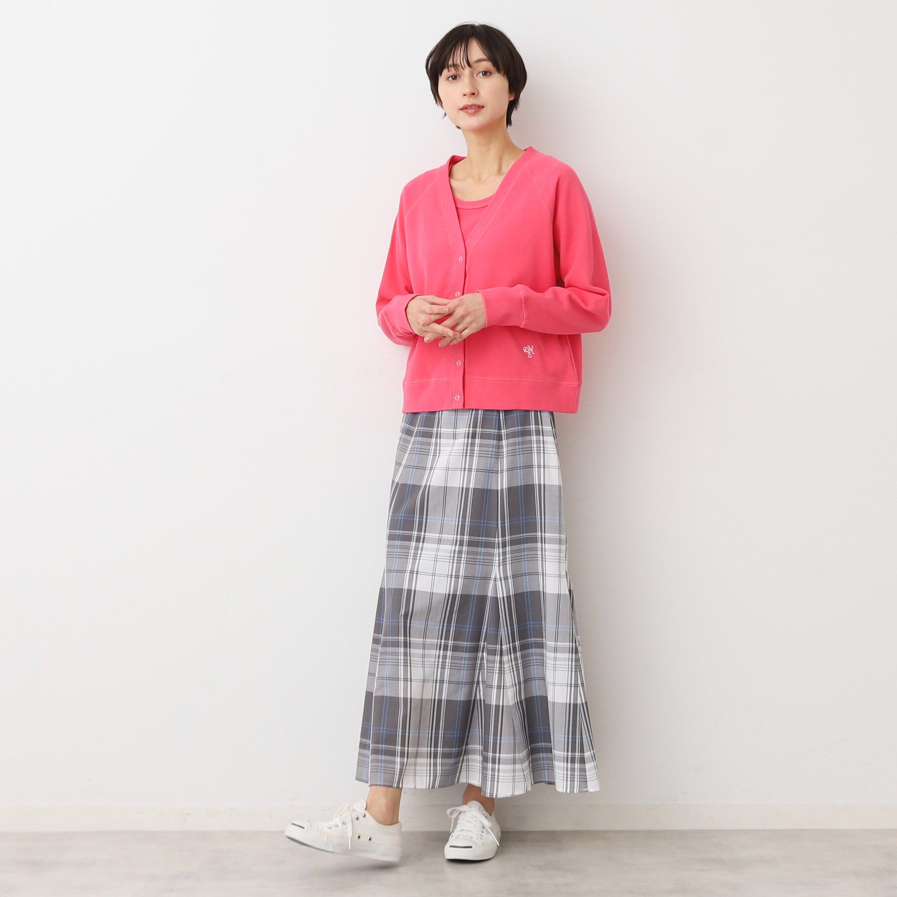 Dessin「【洗える】コットンジャージVネックカーディガン」|カーディガン|