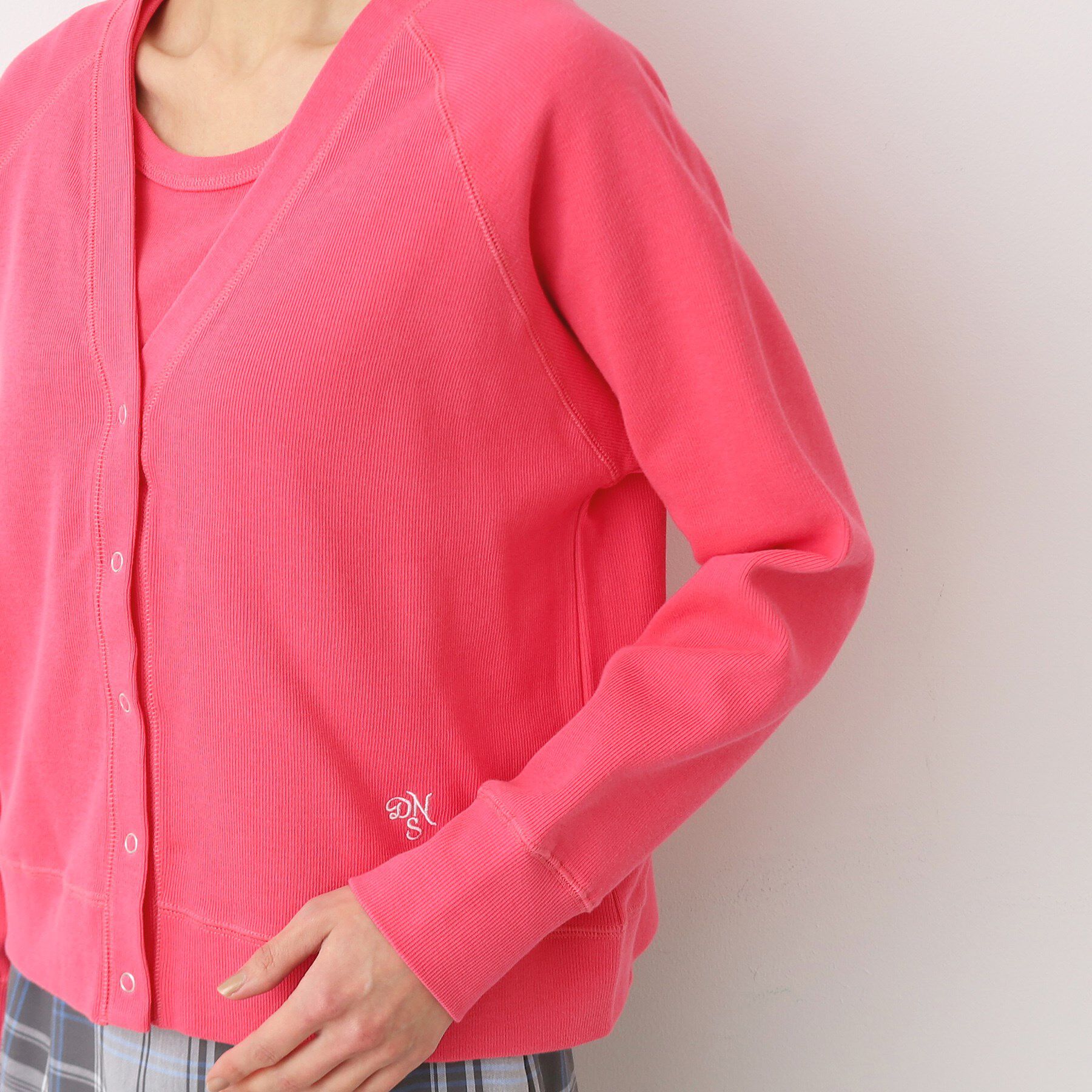 Dessin「【洗える】コットンジャージVネックカーディガン」|カーディガン|