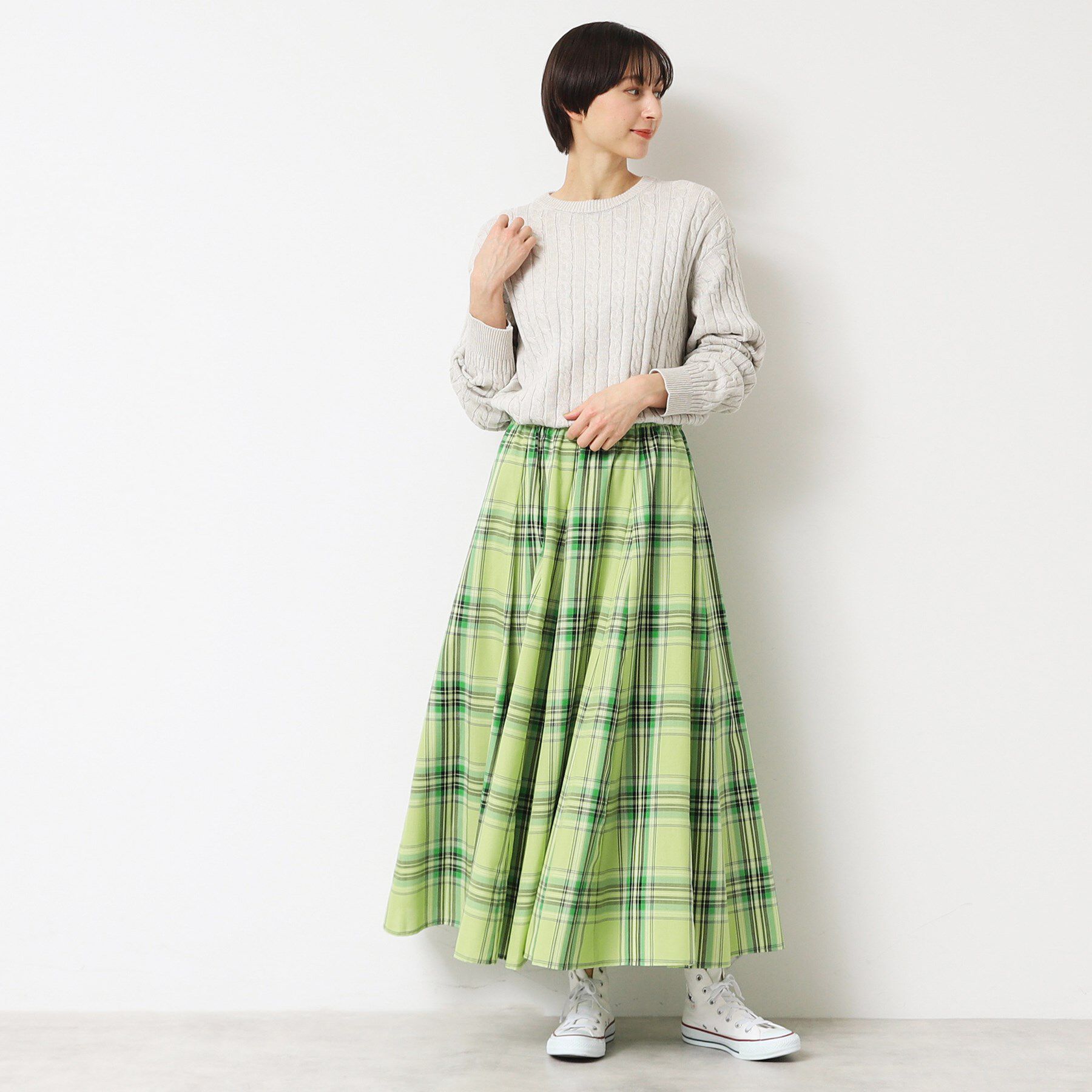 Dessin「【ウエストゴム・洗える】映えチェック柄スカート（XS～L）」|スカート|