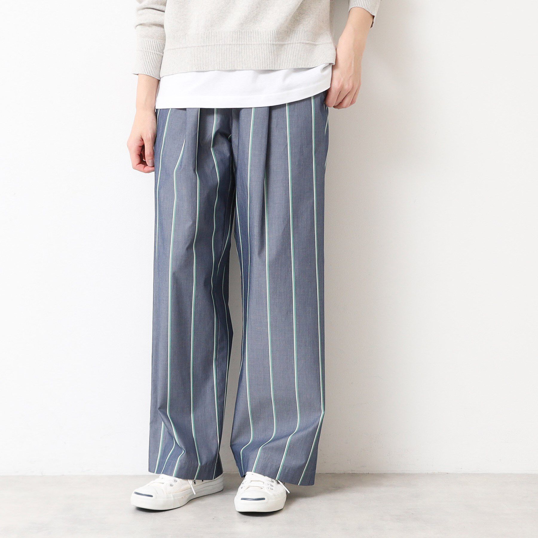 Dessin「【洗える・ウエストゴム】ストライプリラックスパンツ」|その他|
