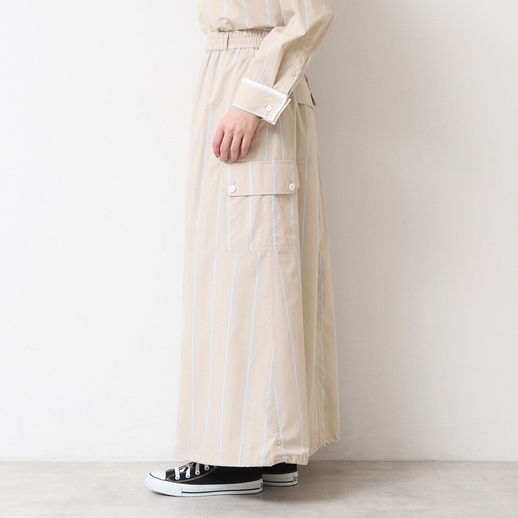 Dessin「【洗える・ウエストゴム】スピンドル付ストライプスカート（S～L）」|スカート|