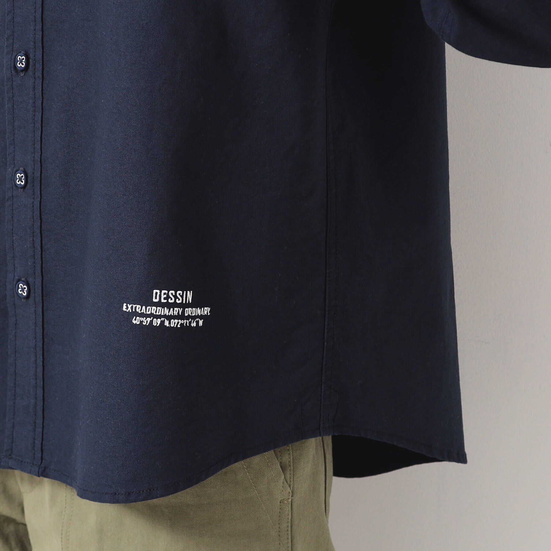 Dessin「【ユニセックス】刺繍入りオックスシャツ」|シャツ・ブラウス|