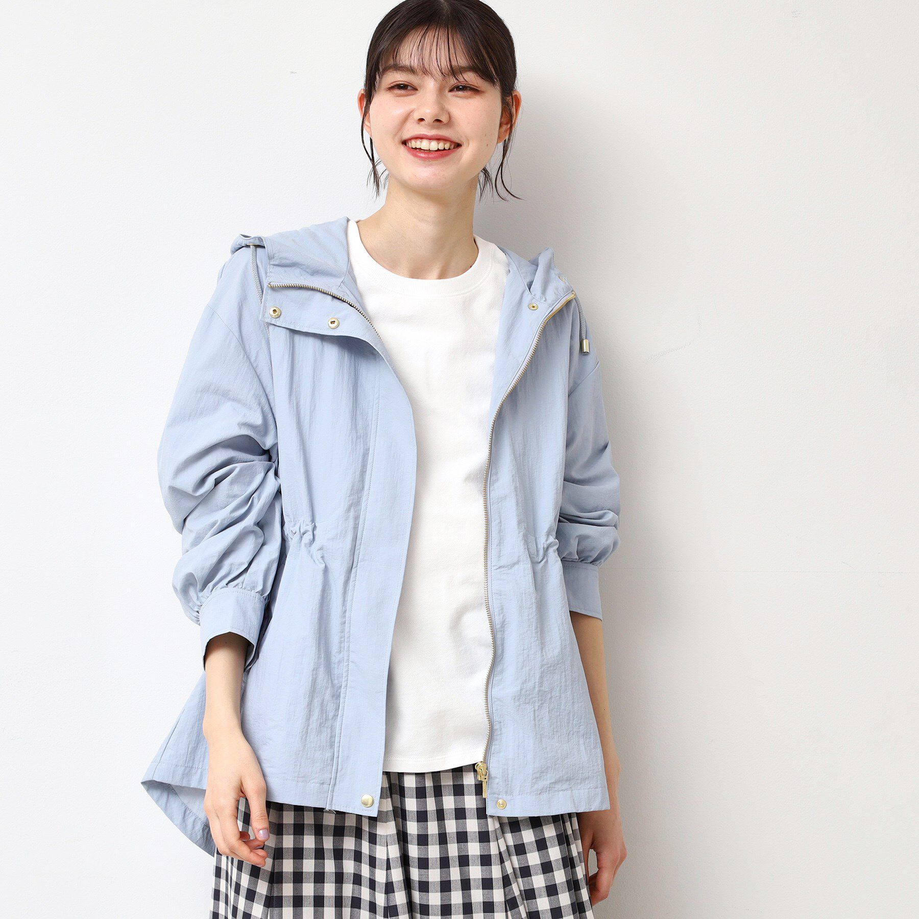 Dessin「ドロストフーデットライトブルゾン（S～L）」|ブルゾン・スタジャン|ブルー(091)