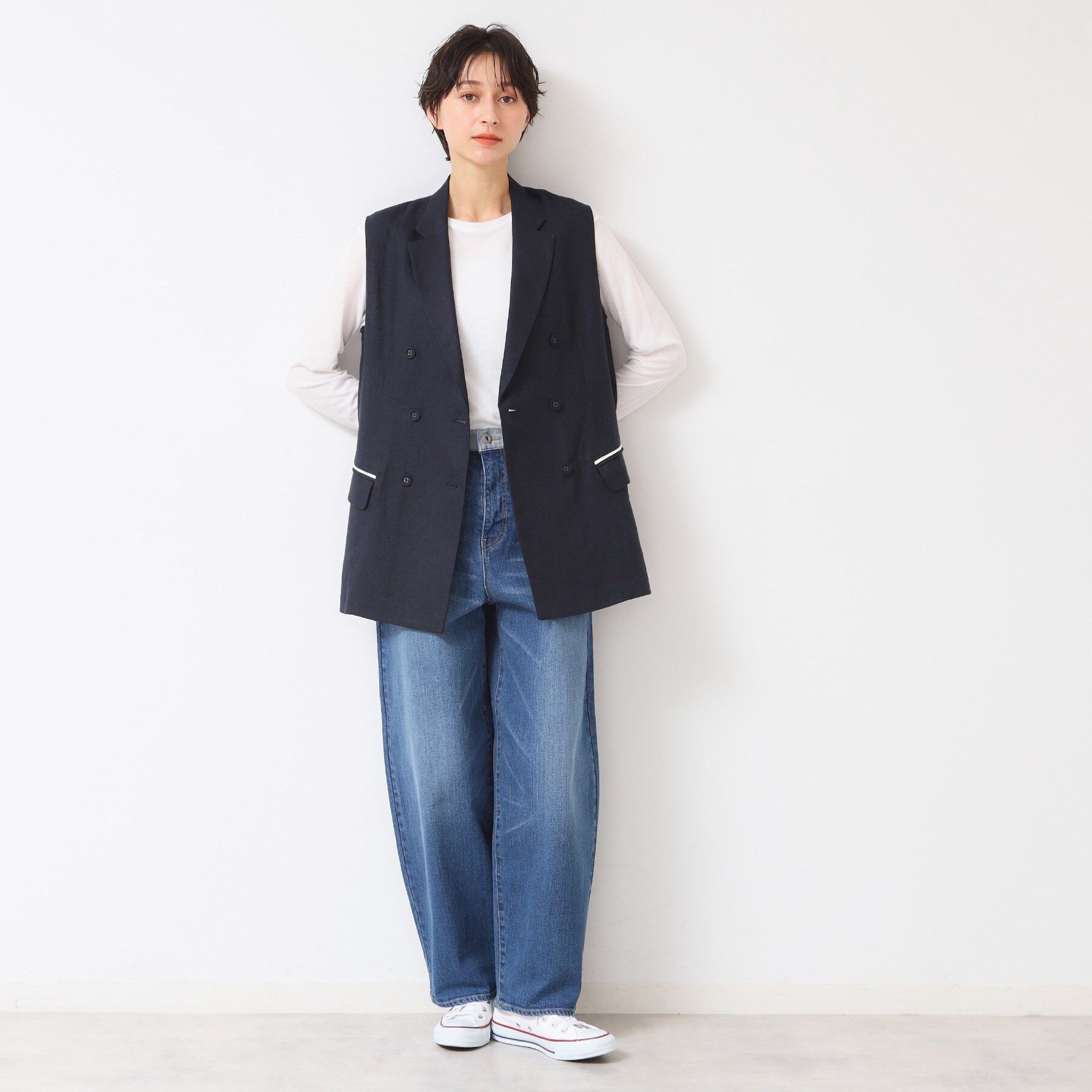 Dessin「【洗える】デニムカーブパンツ」|デニム|