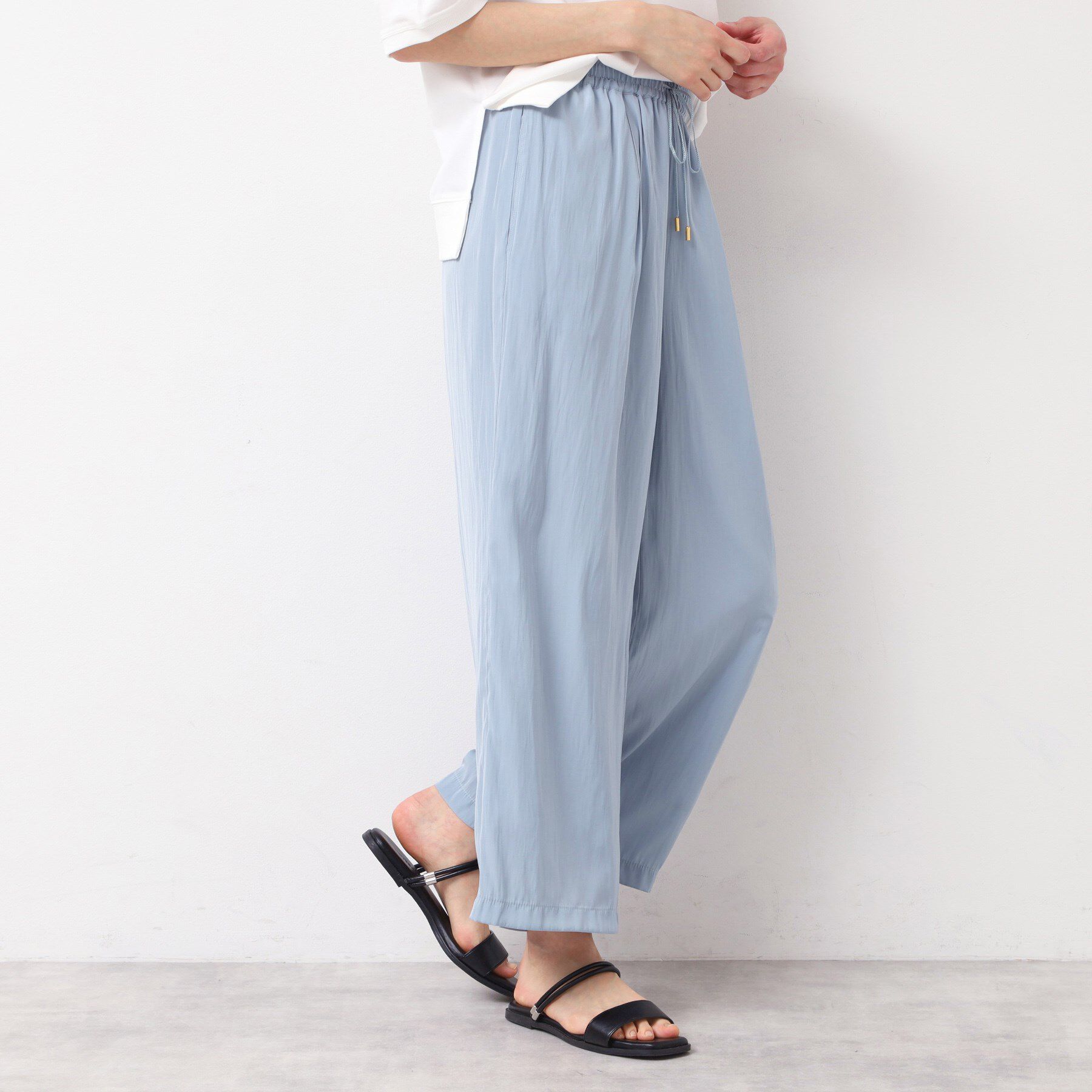 Dessin「【ウエストゴム・洗える】サテンワイドパンツ」|その他|