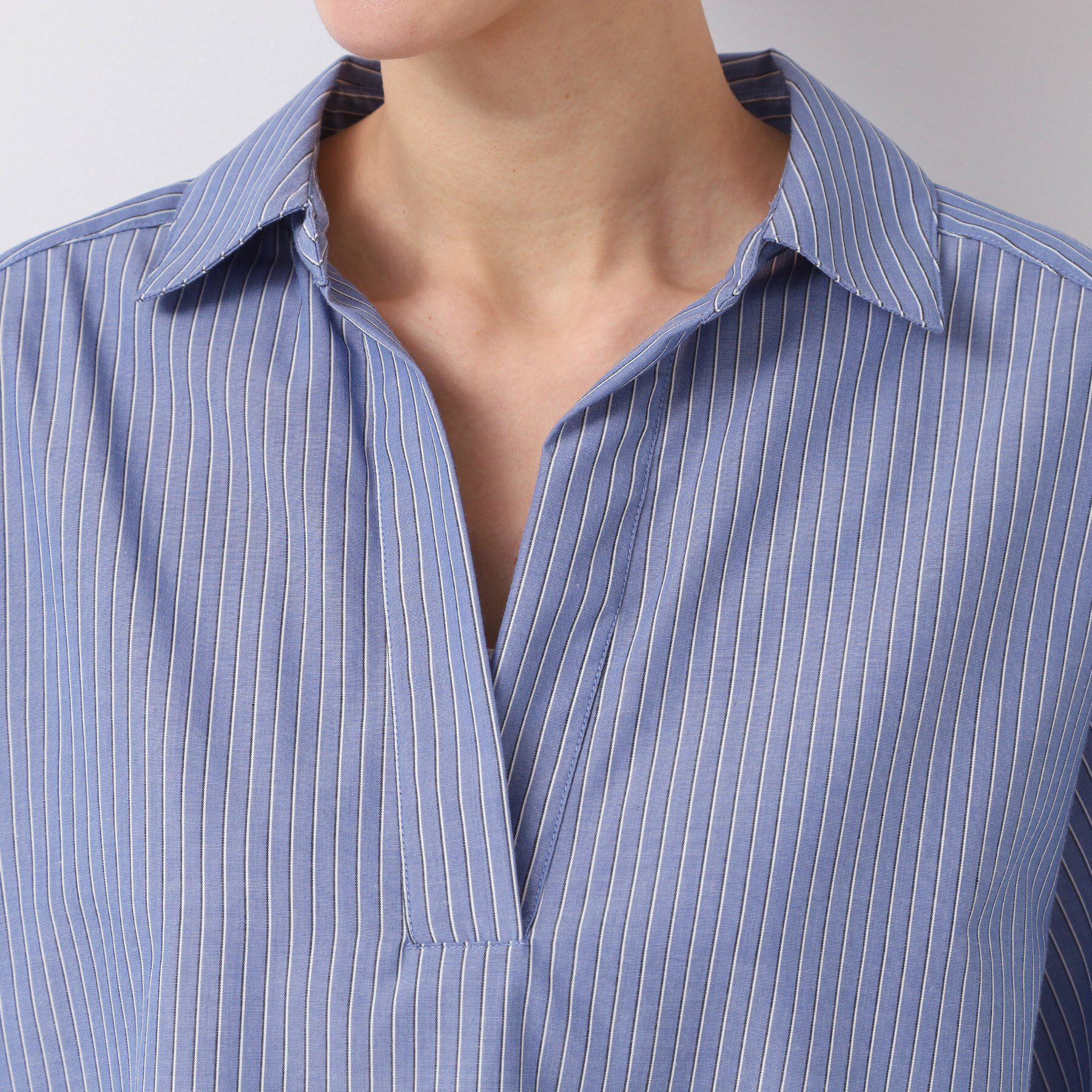 Dessin「【洗える・4サイズ展開】スキッパーシャツブラウス（XS～L）」|シャツ・ブラウス|