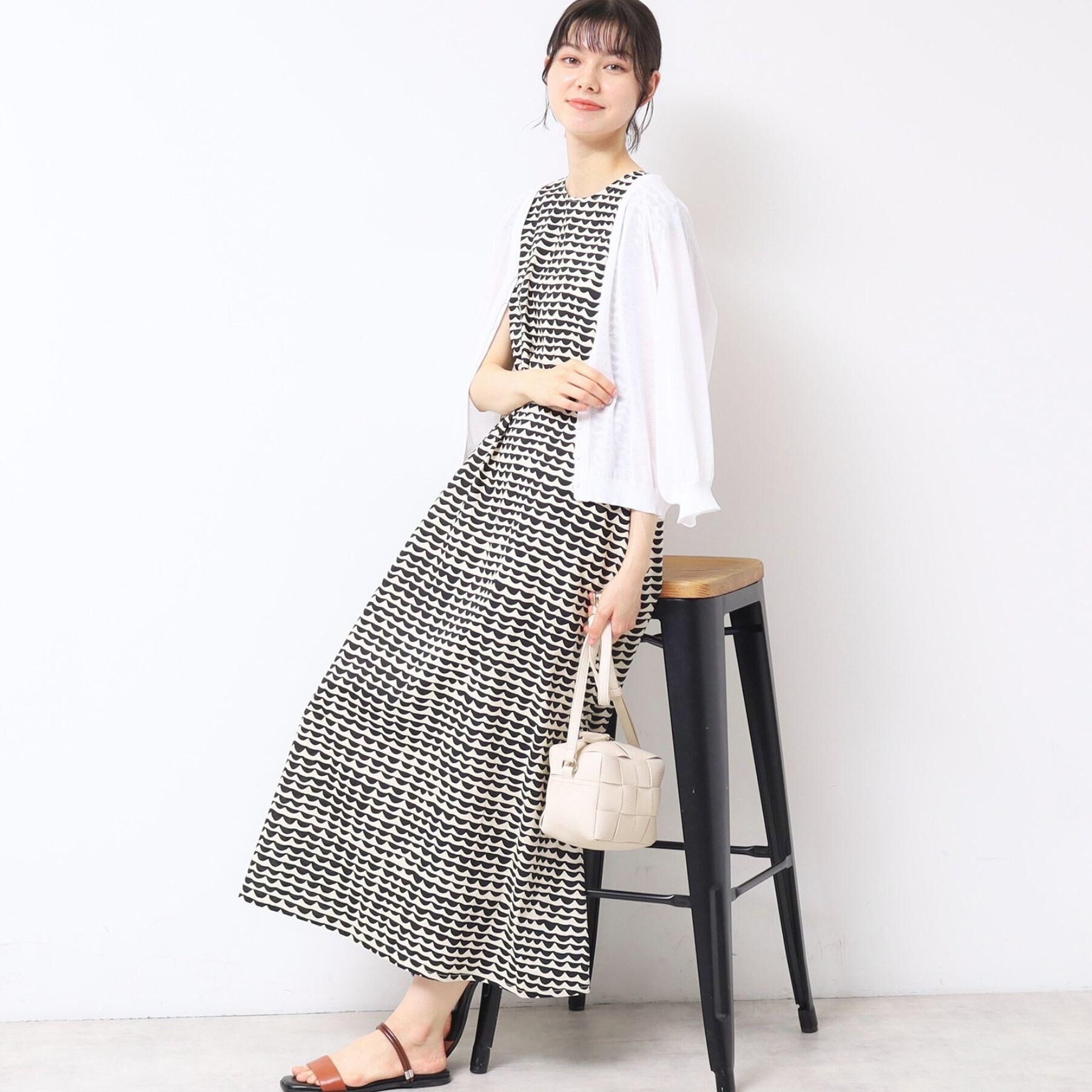Dessin「【洗える】ウエーブプリントコットンワンピース」|ワンピース|ブラック(519)