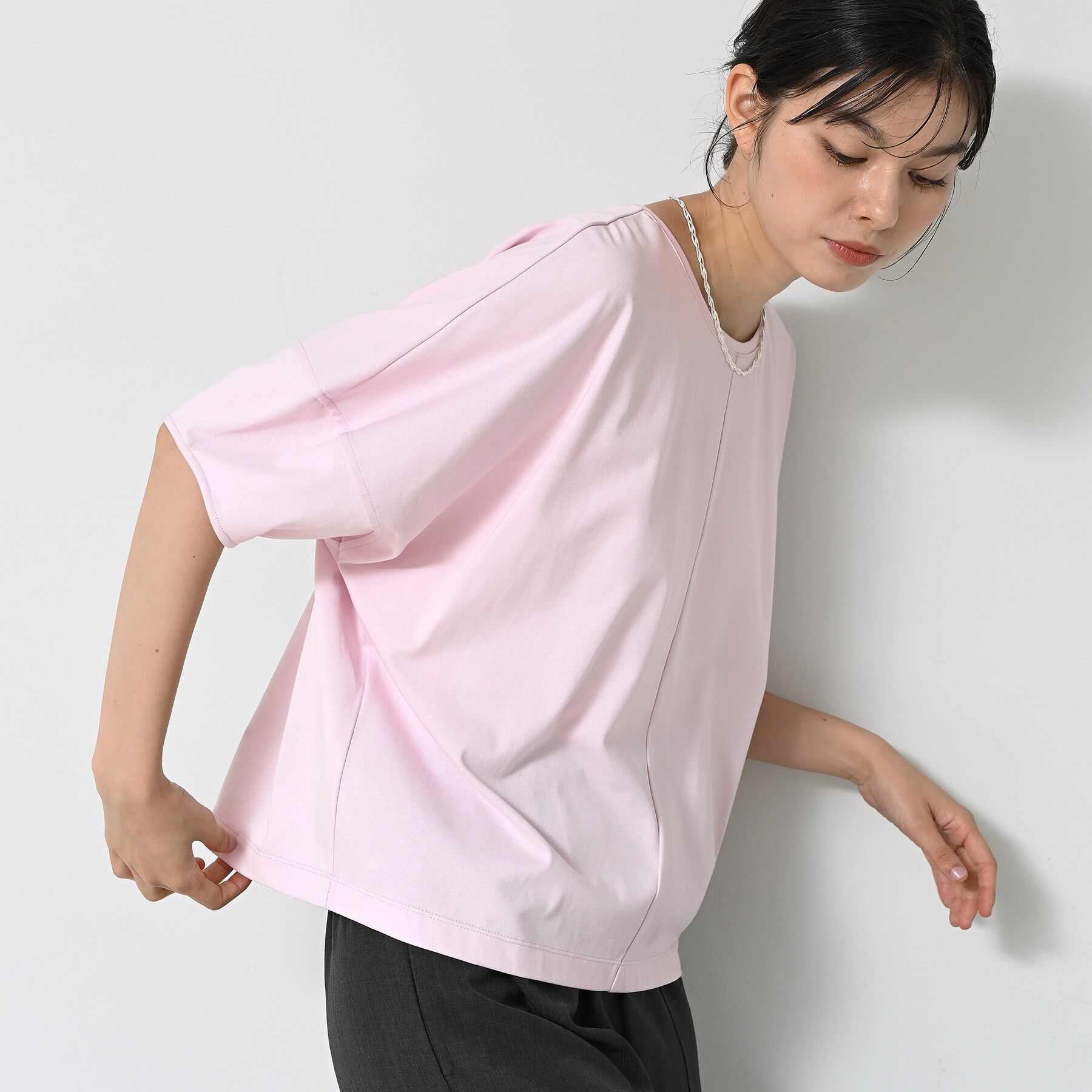 Dessin「【二の腕カバー／UVカット】ランタンスリーブカットソー」|Tシャツ・カットソー|