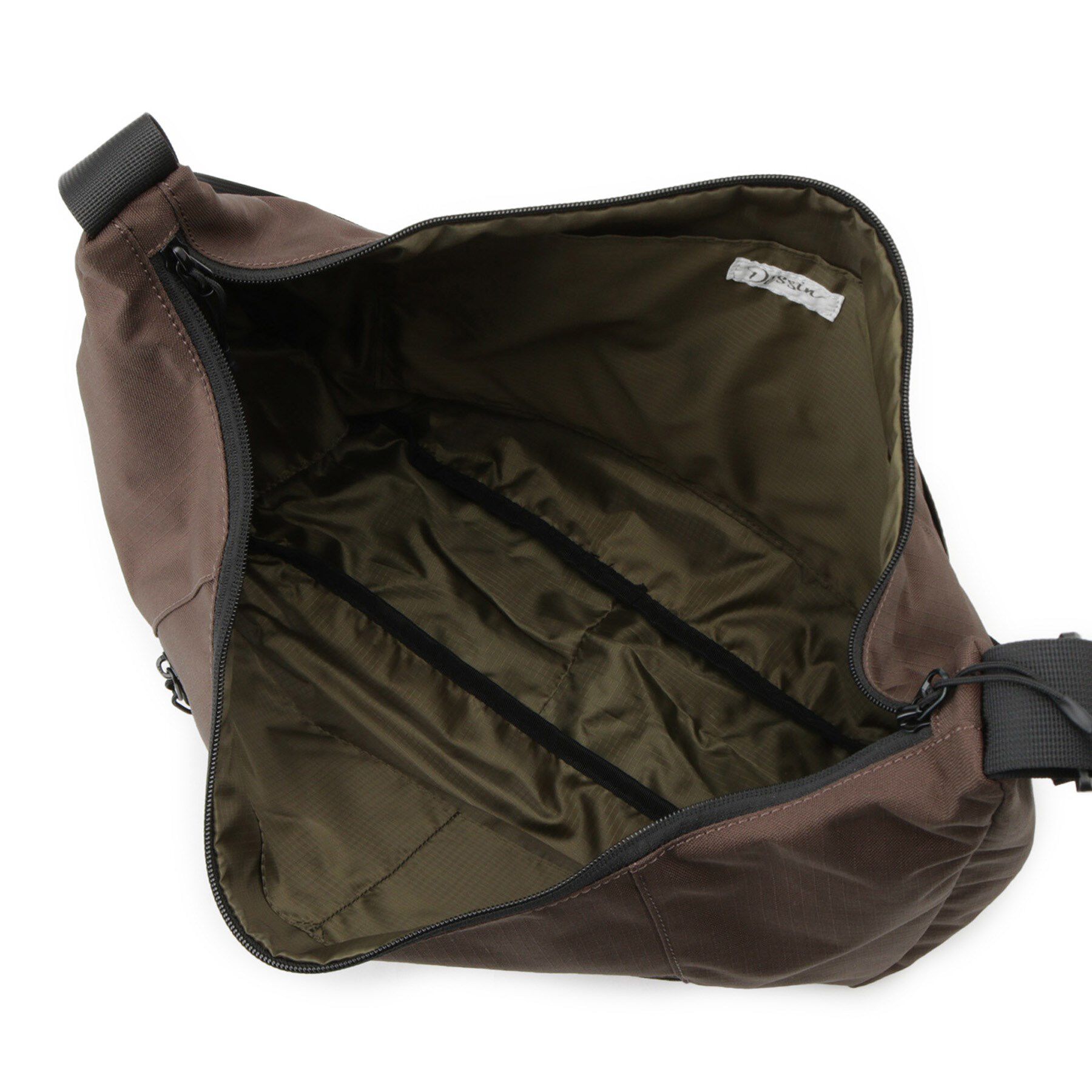 Dessin「【ユニセックス/A4収納可/多ポケット】リップストップハーフムーンショルダーバッグ」|ショルダー・メッセンジャー|