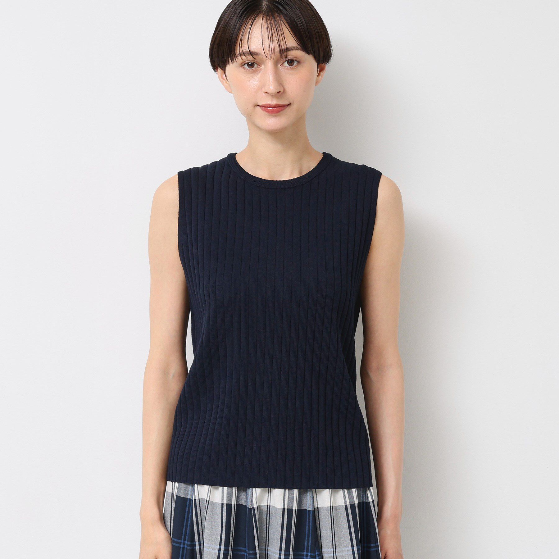 Dessin「【洗える】リブノースリーブニット」|ニット・セーター|