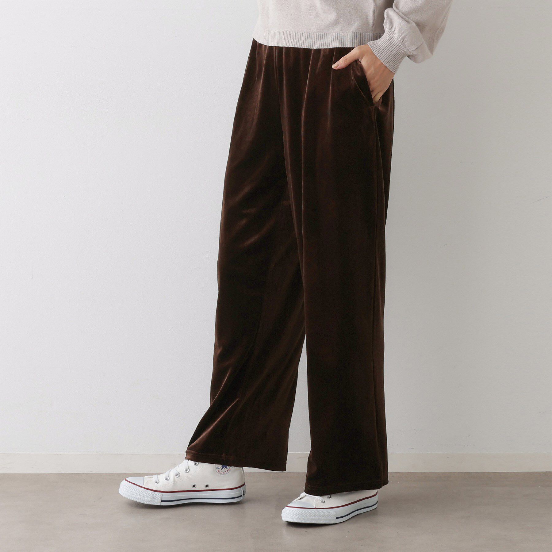 Dessin「【ウエストゴム/洗える】ベロアイージーパンツ」|その他|